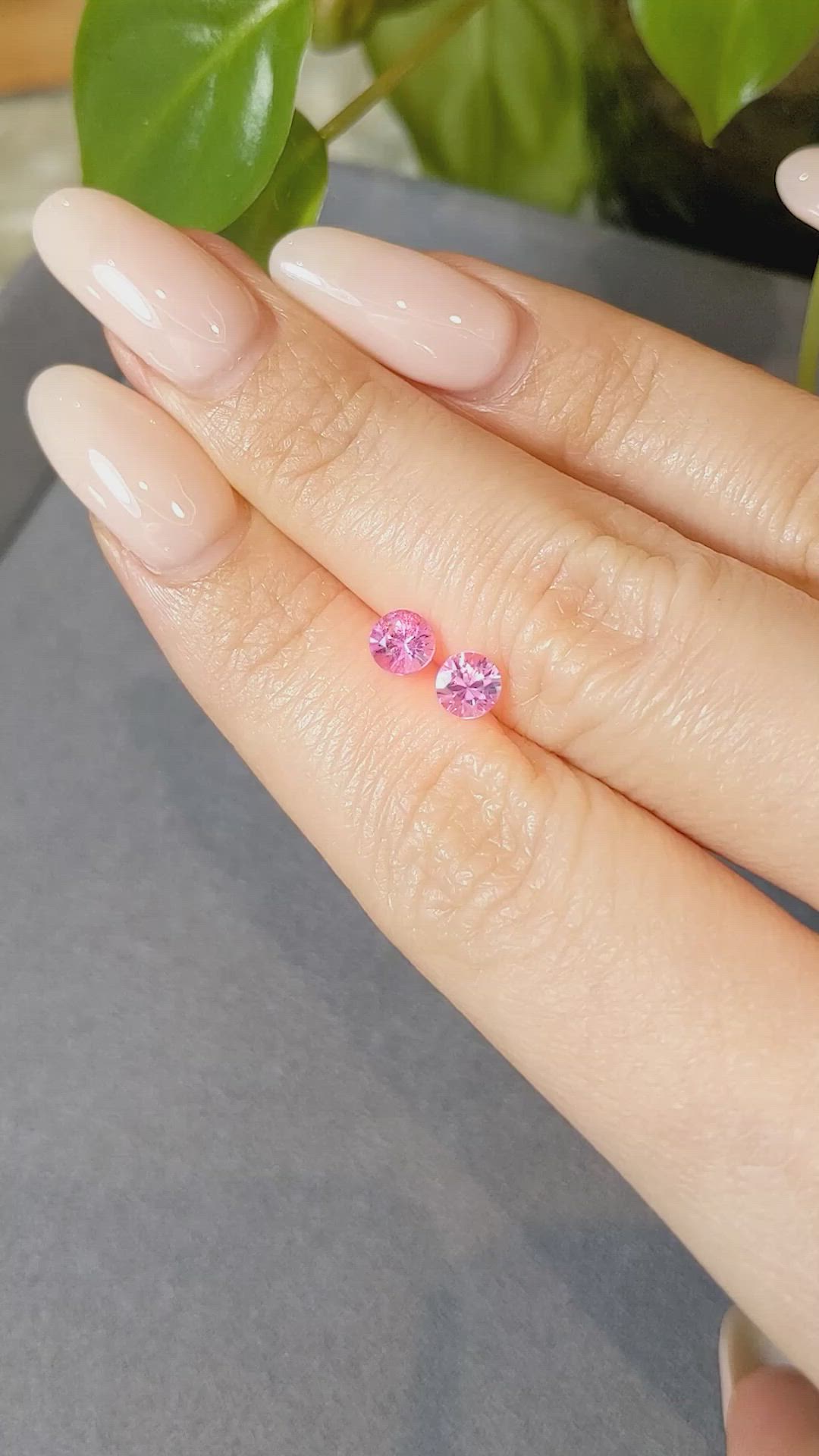 1.13 Ct.Tw.Total Carat Weight Pink Sapphire Pair from Ceylon (Sri Lanka) Size Video