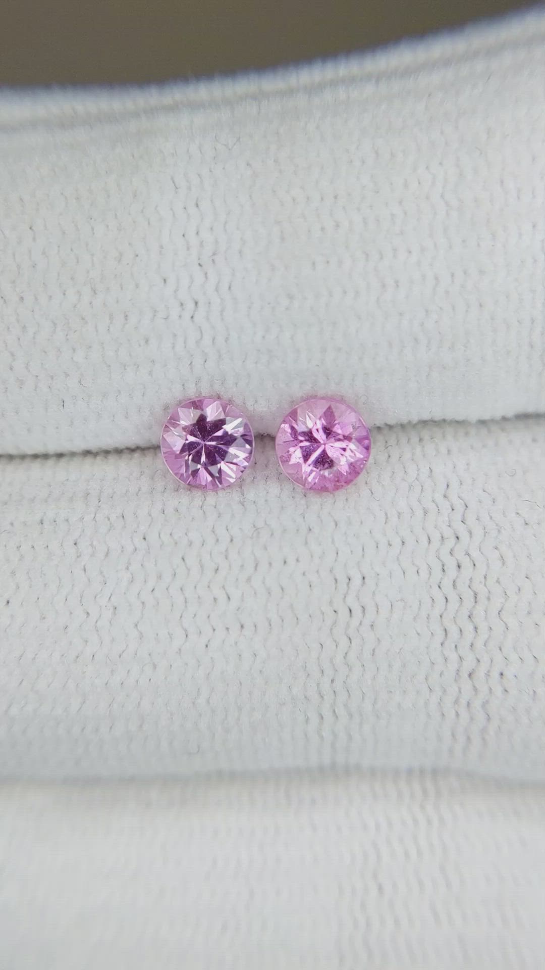 1.13 Ct.Tw.Total Carat Weight Pink Sapphire Pair from Ceylon (Sri Lanka) Size Video