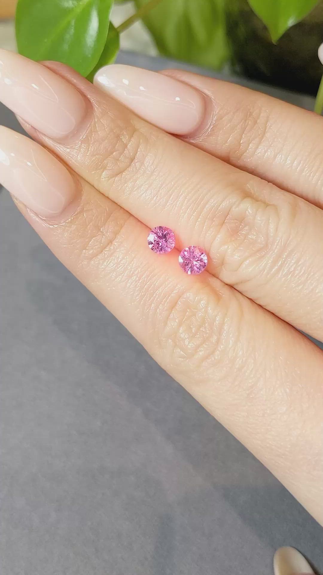 1.07 Ct.Tw.Total Carat Weight Pink Sapphire Pair from Ceylon (Sri Lanka) Size Video