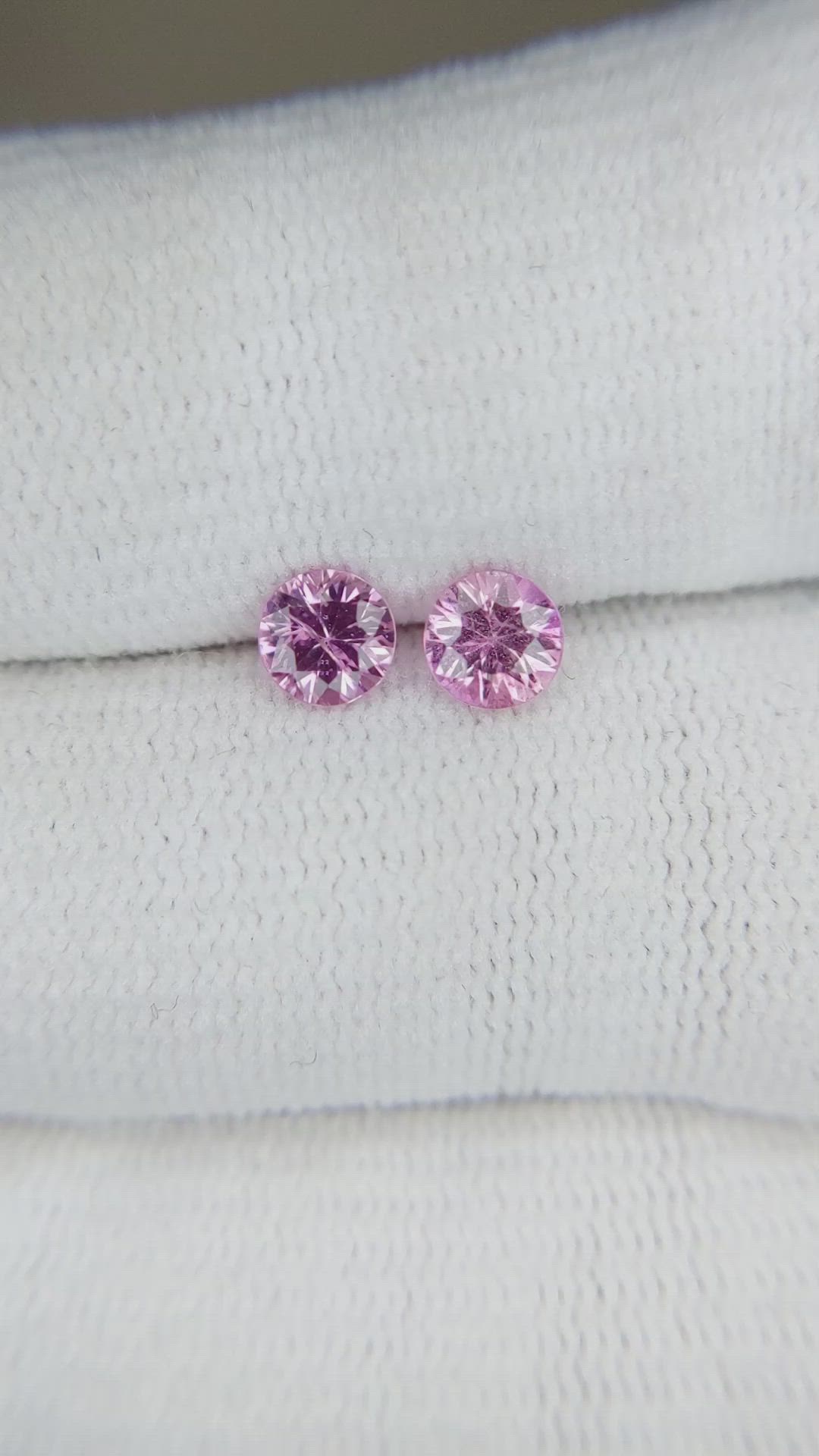 1.07 Ct.Tw.Total Carat Weight Pink Sapphire Pair from Ceylon (Sri Lanka) Size Video
