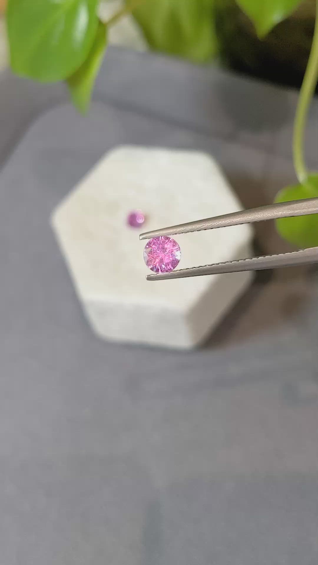 1.07 Ct.Tw.Total Carat Weight Pink Sapphire Pair from Ceylon (Sri Lanka) Size Video