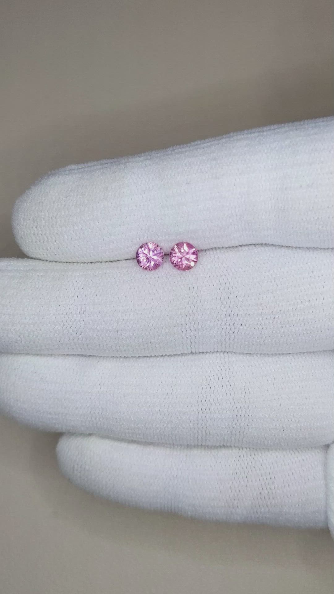 1.07 Ct.Tw.Total Carat Weight Pink Sapphire Pair from Ceylon (Sri Lanka) Size Video
