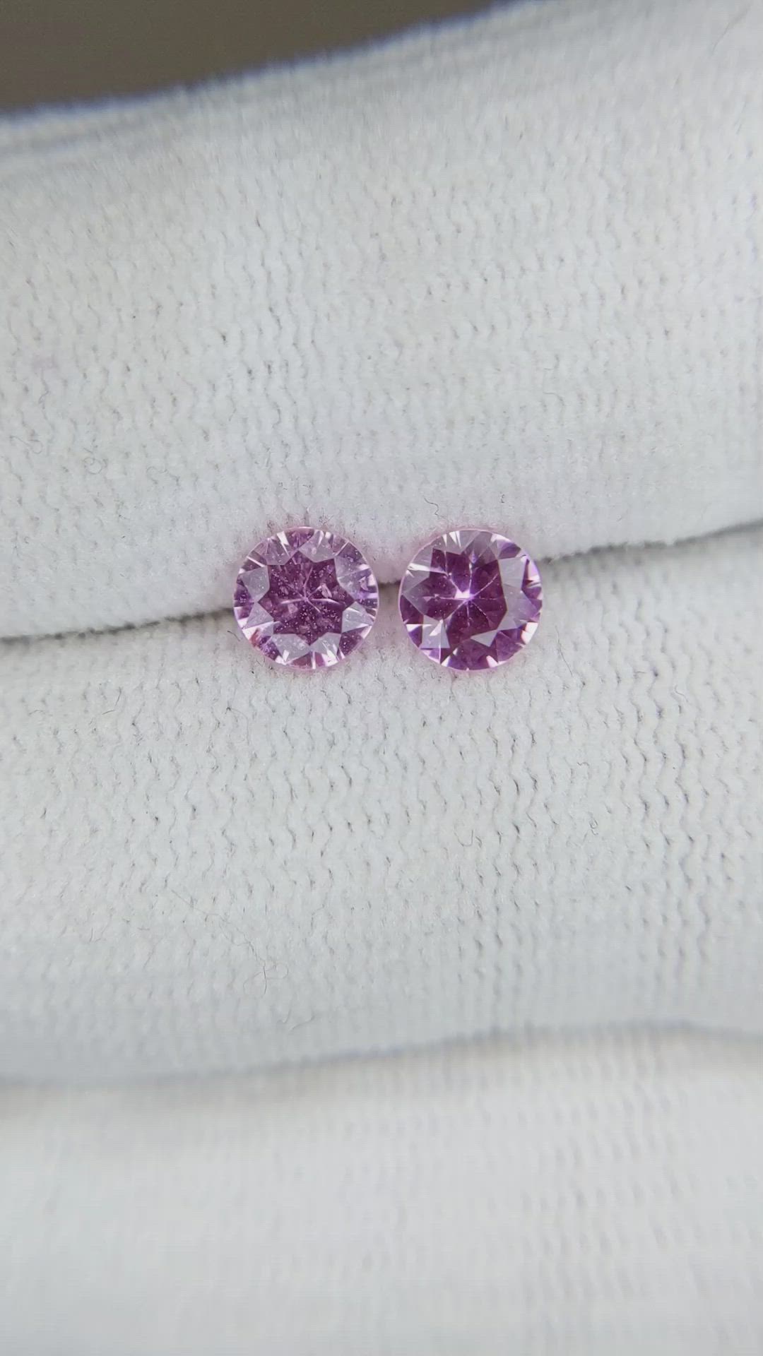 1.12&nbsp;Ct.Tw.Total Carat Weight Pink Sapphire Pair from Ceylon (Sri Lanka) Size Video