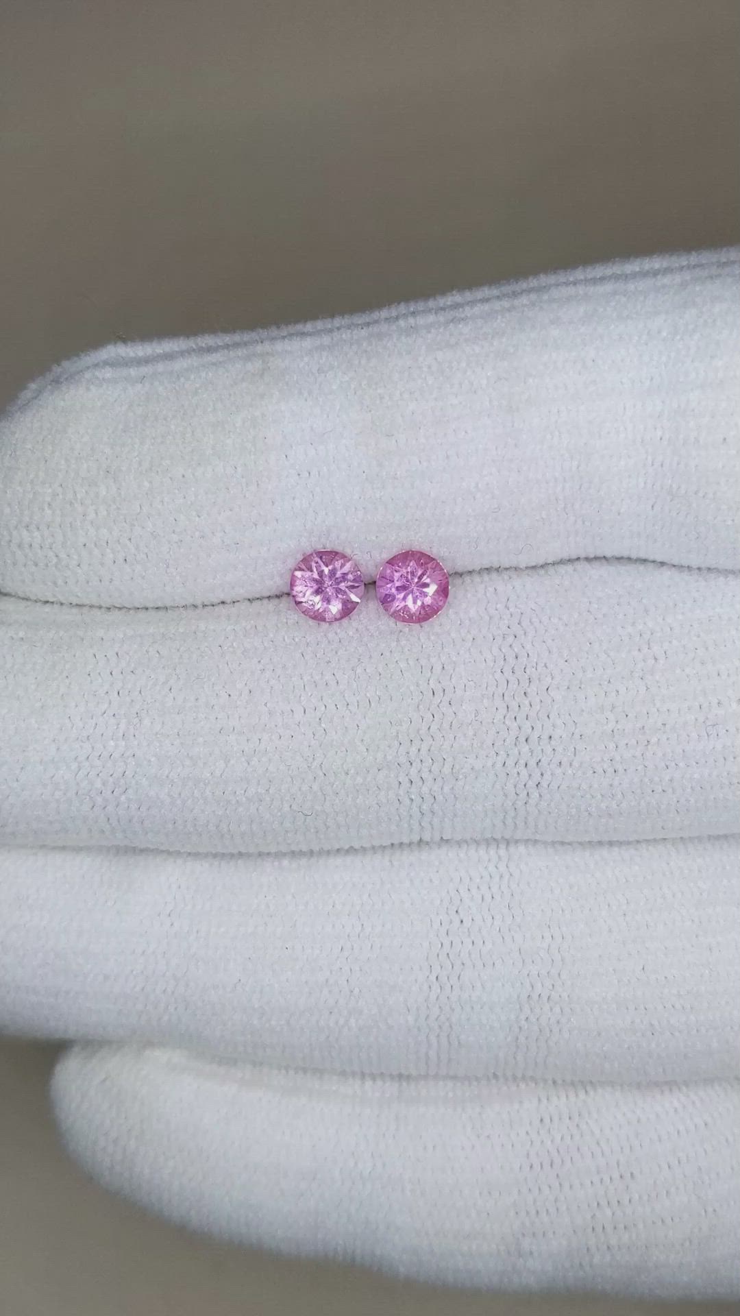 1.03 Ct.Tw.Total Carat Weight Pink Sapphire Pair from Ceylon (Sri Lanka) Size Video
