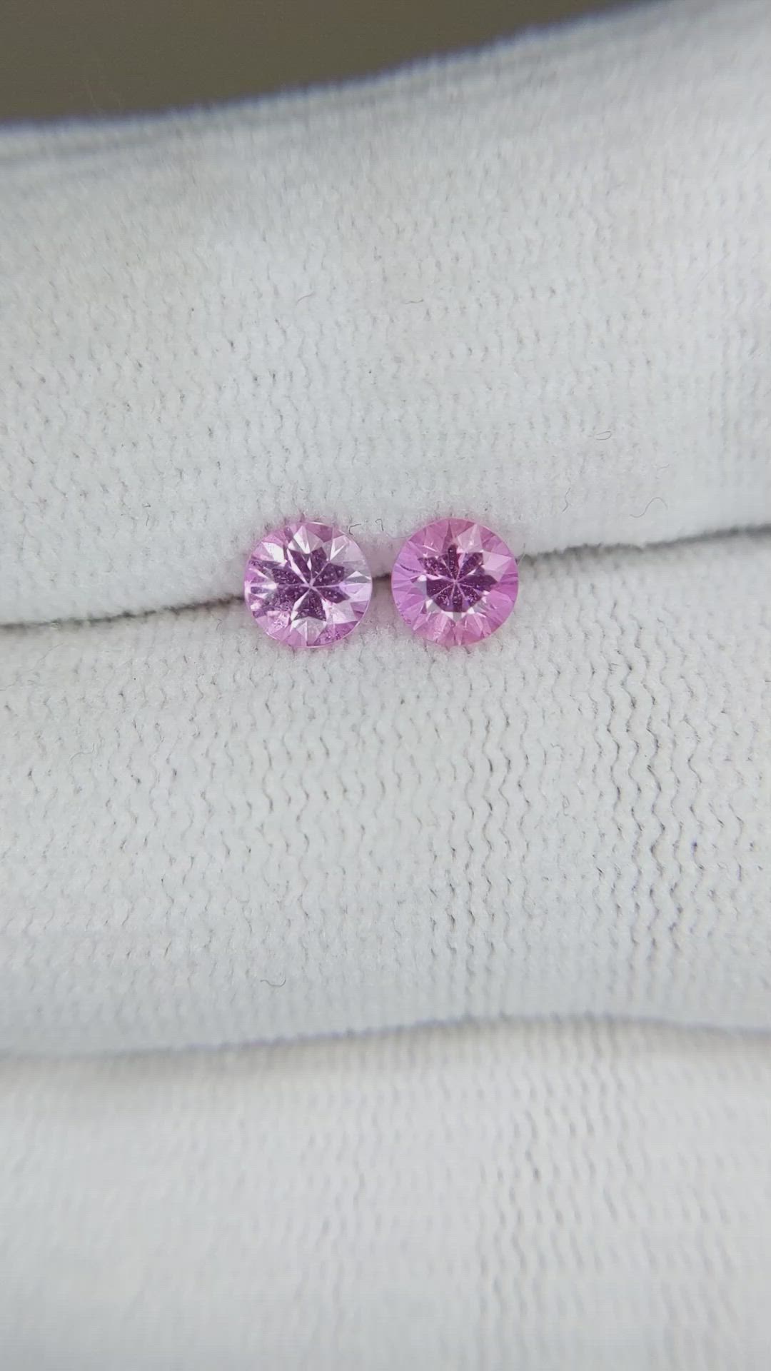 1.03 Ct.Tw.Total Carat Weight Pink Sapphire Pair from Ceylon (Sri Lanka) Size Video