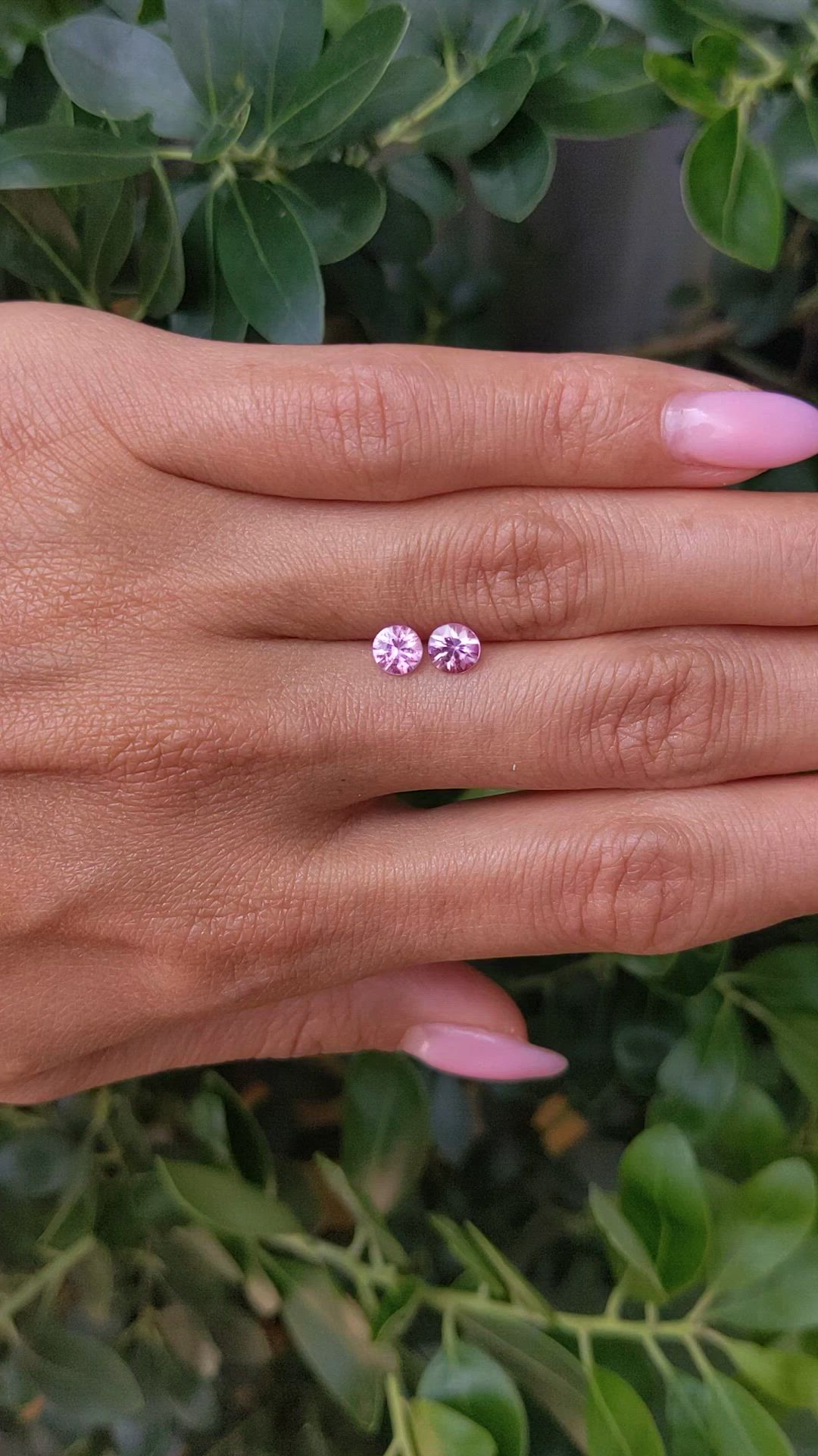 1.08 Ct.Tw.Total Carat Weight Pink Sapphire Pair from Ceylon (Sri Lanka) Size Video