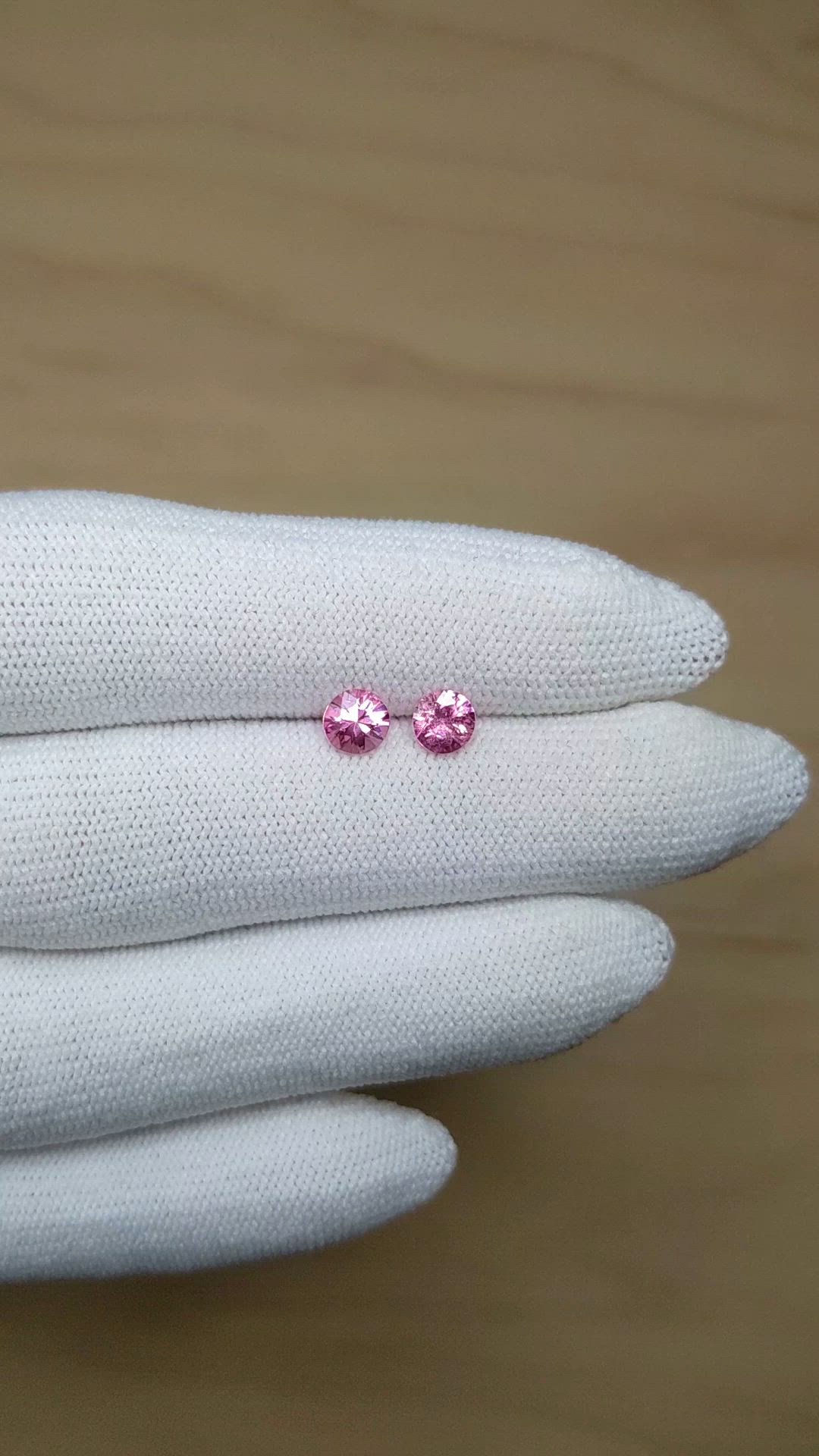 1.08 Ct.Tw.Total Carat Weight Pink Sapphire Pair from Ceylon (Sri Lanka) Size Video