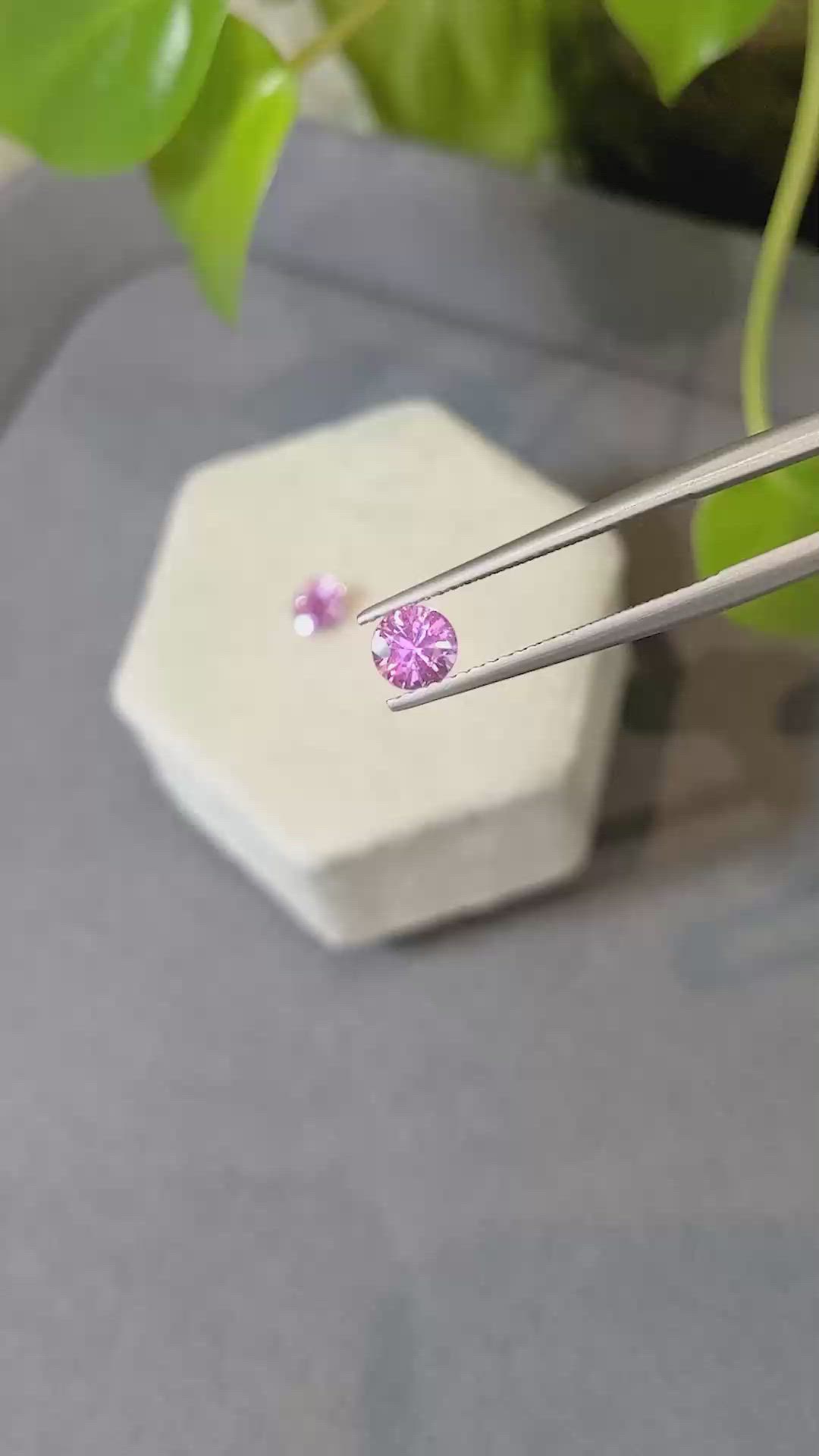 1.08 Ct.Tw.Total Carat Weight Pink Sapphire Pair from Ceylon (Sri Lanka) Size Video