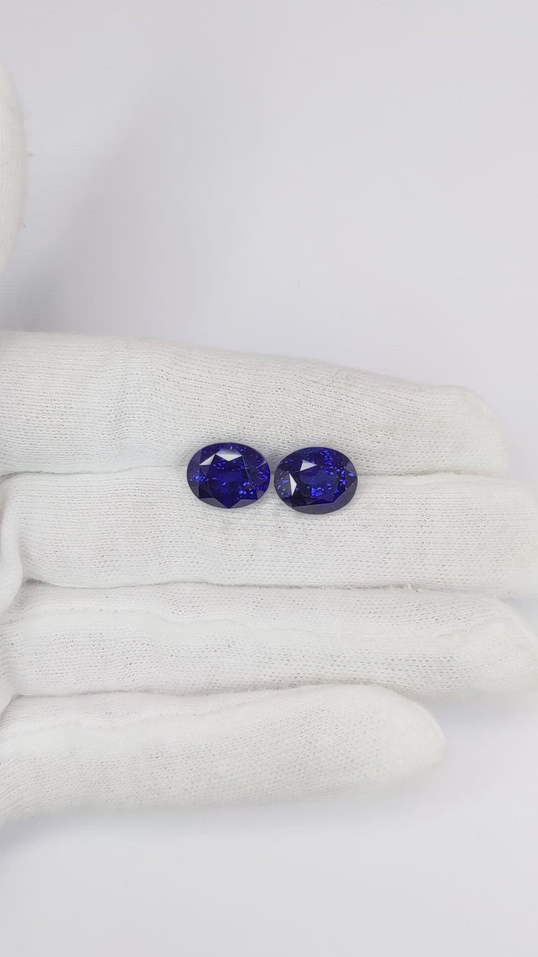 12.16&nbsp;Ct.Tw.Total Carat Weight Blue Sapphire Pair from Ceylon (Sri Lanka) Size Video