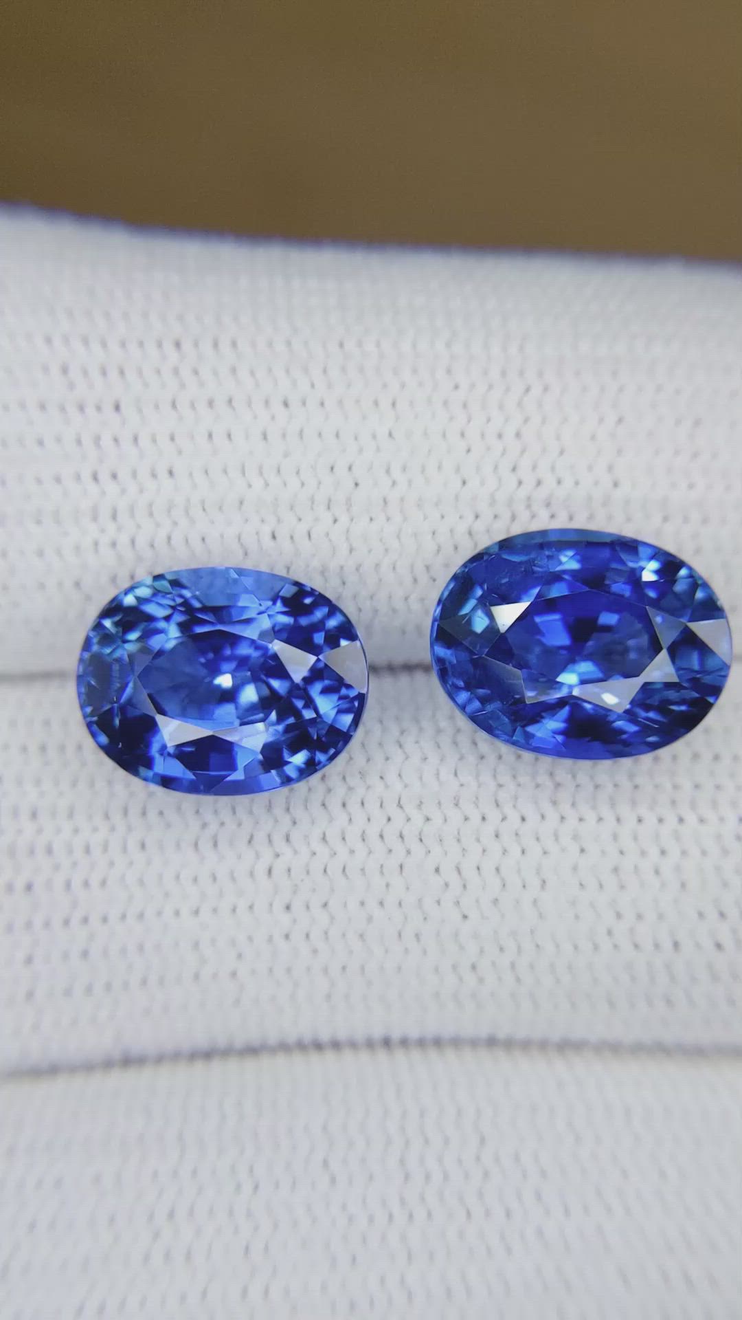 13.16 Ct.Tw.Total Carat Weight Blue Sapphire Pair from Ceylon (Sri Lanka) Size Video