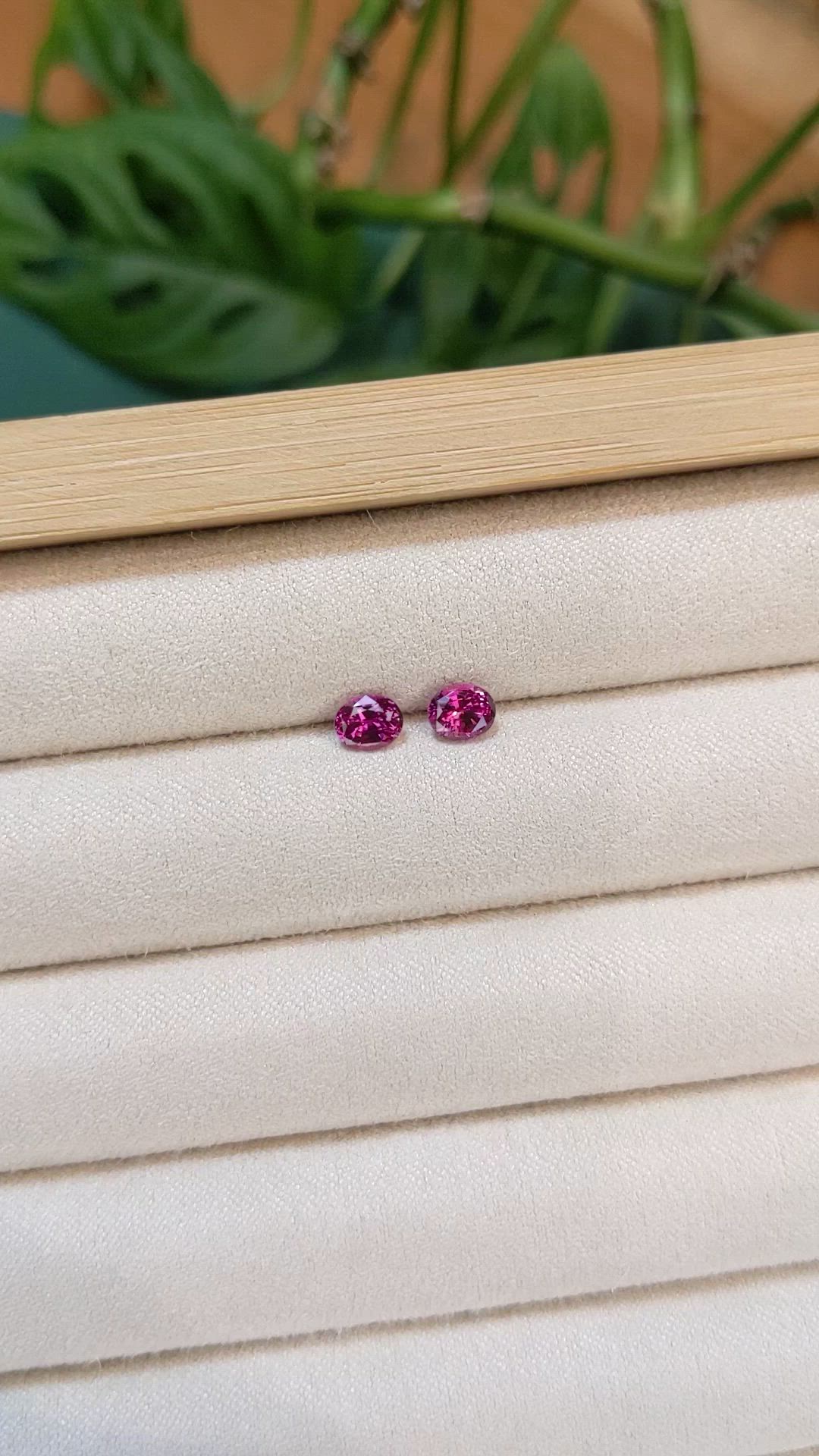1.16 Ct.Tw.Total Carat Weight Pinkish Purple Sapphire Pair from Ceylon (Sri Lanka) Size Video