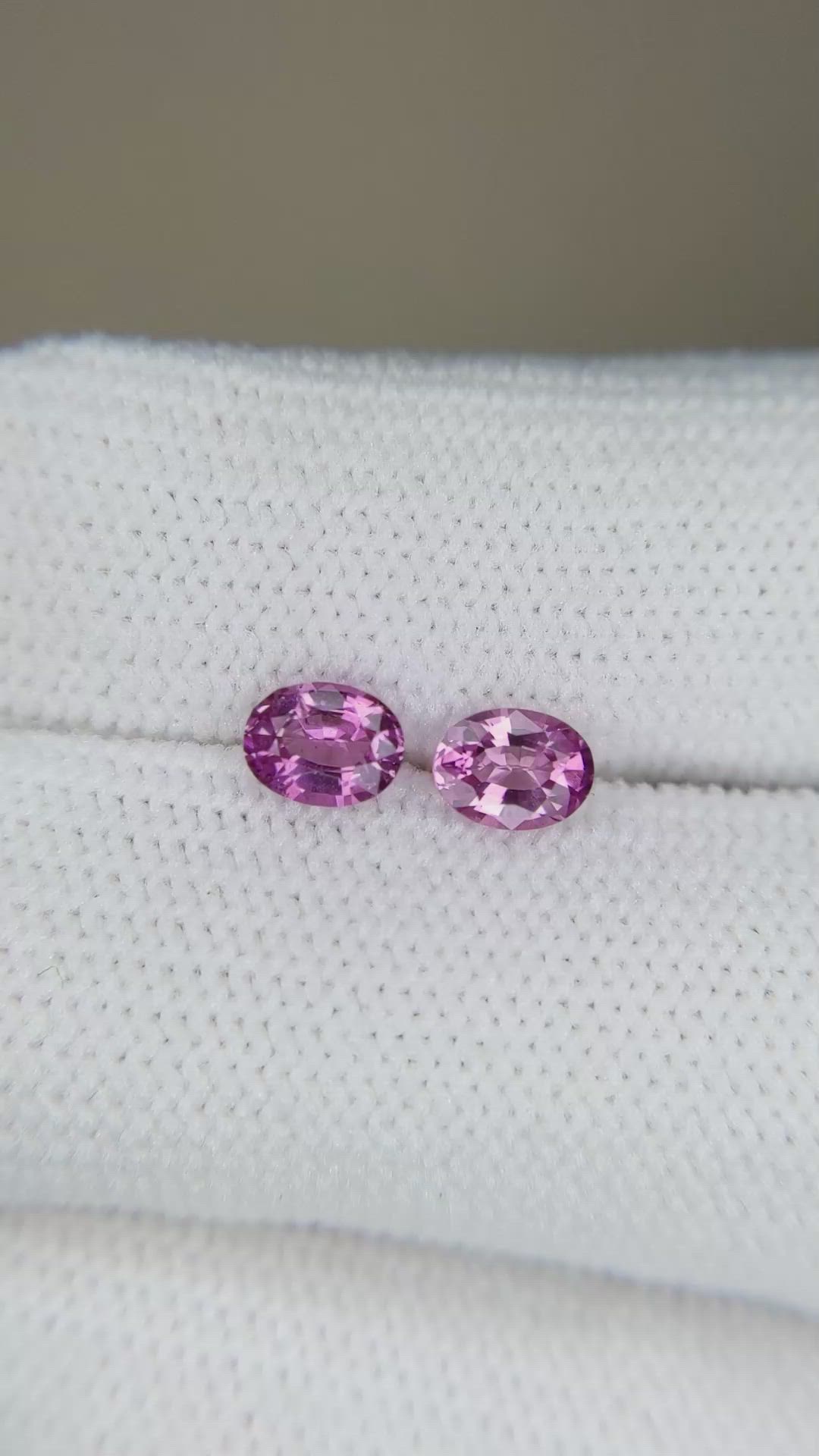 0.86&nbsp;Ct.Tw.Total Carat Weight Purple Sapphire Pair from Ceylon (Sri Lanka) Size Video