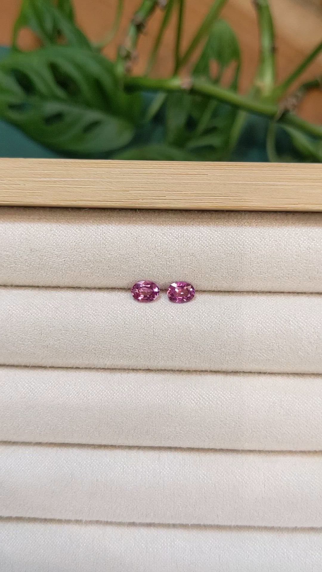 0.86&nbsp;Ct.Tw.Total Carat Weight Purple Sapphire Pair from Ceylon (Sri Lanka) Size Video