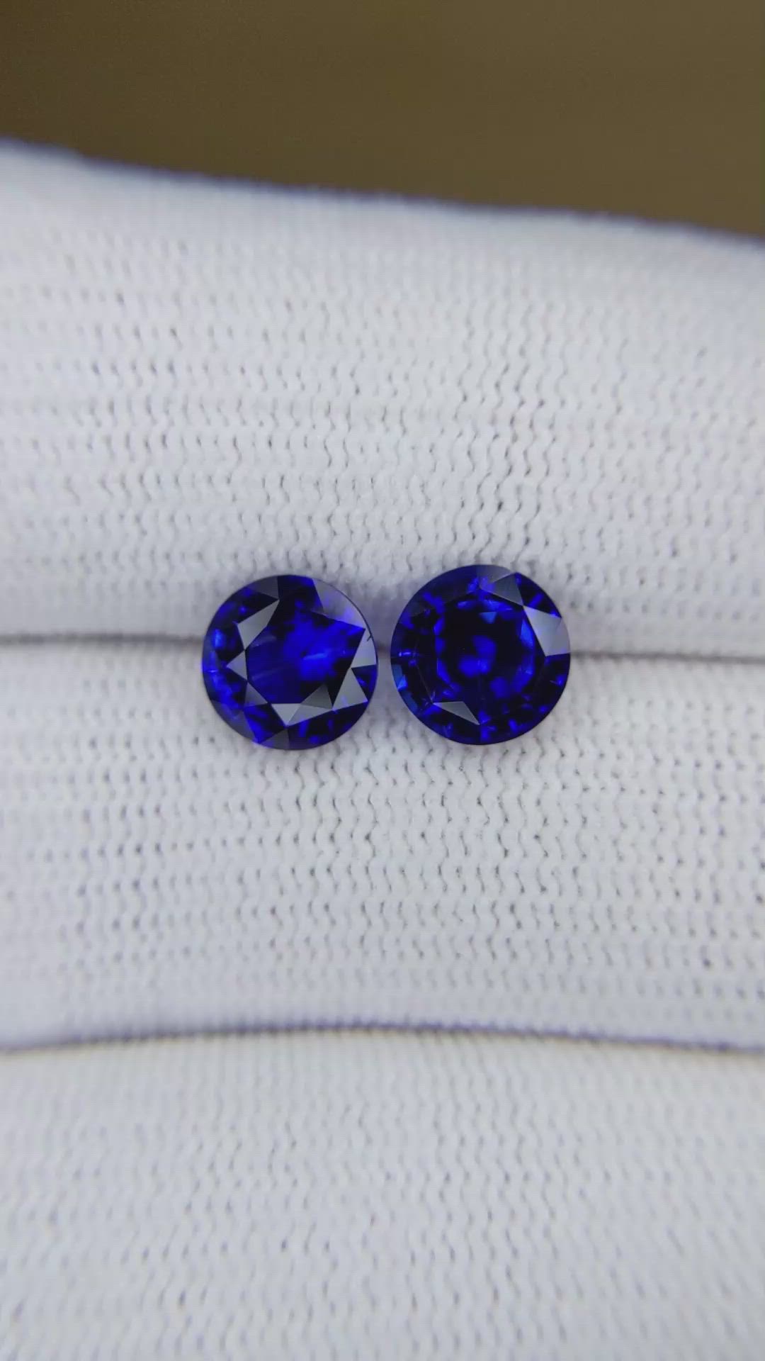 3.37 Ct.Tw.Total Carat Weight Blue Sapphire Pair from Madagascar Size Video
