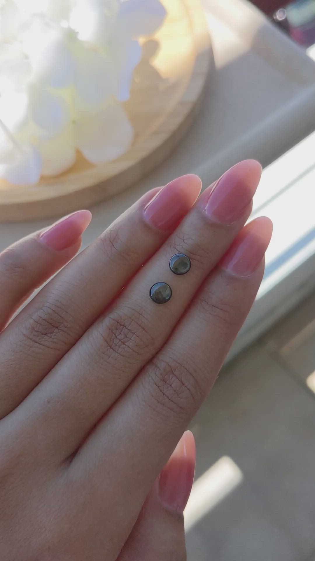 1.28 Ct.Tw.Total Carat Weight Greenish Brown Star Sapphire Pair from Ceylon (Sri Lanka) Size Video