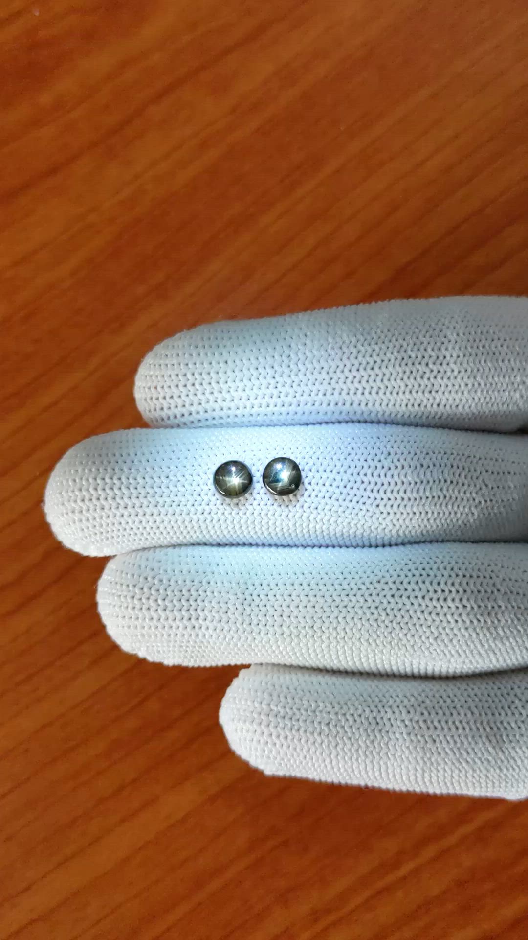 1.28 Ct.Tw.Total Carat Weight Greenish Brown Star Sapphire Pair from Ceylon (Sri Lanka) Size Video