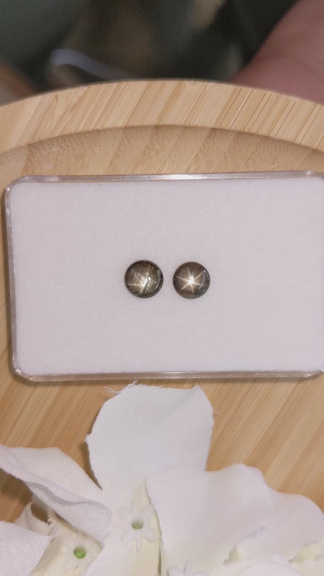 1.74 Ct.Tw.Total Carat Weight Brown Star Sapphire Pair from Ceylon (Sri Lanka) Size Video