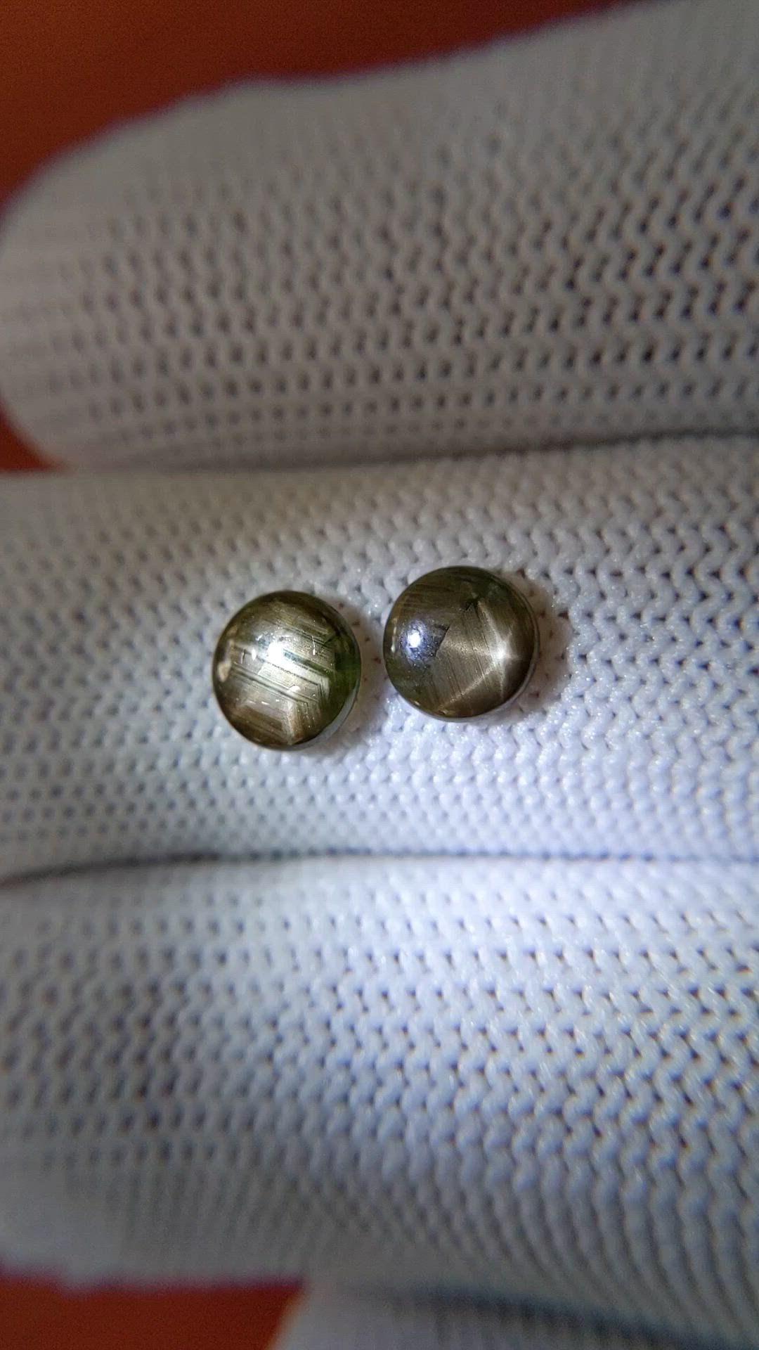 1.74 Ct.Tw.Total Carat Weight Brown Star Sapphire Pair from Ceylon (Sri Lanka) Size Video