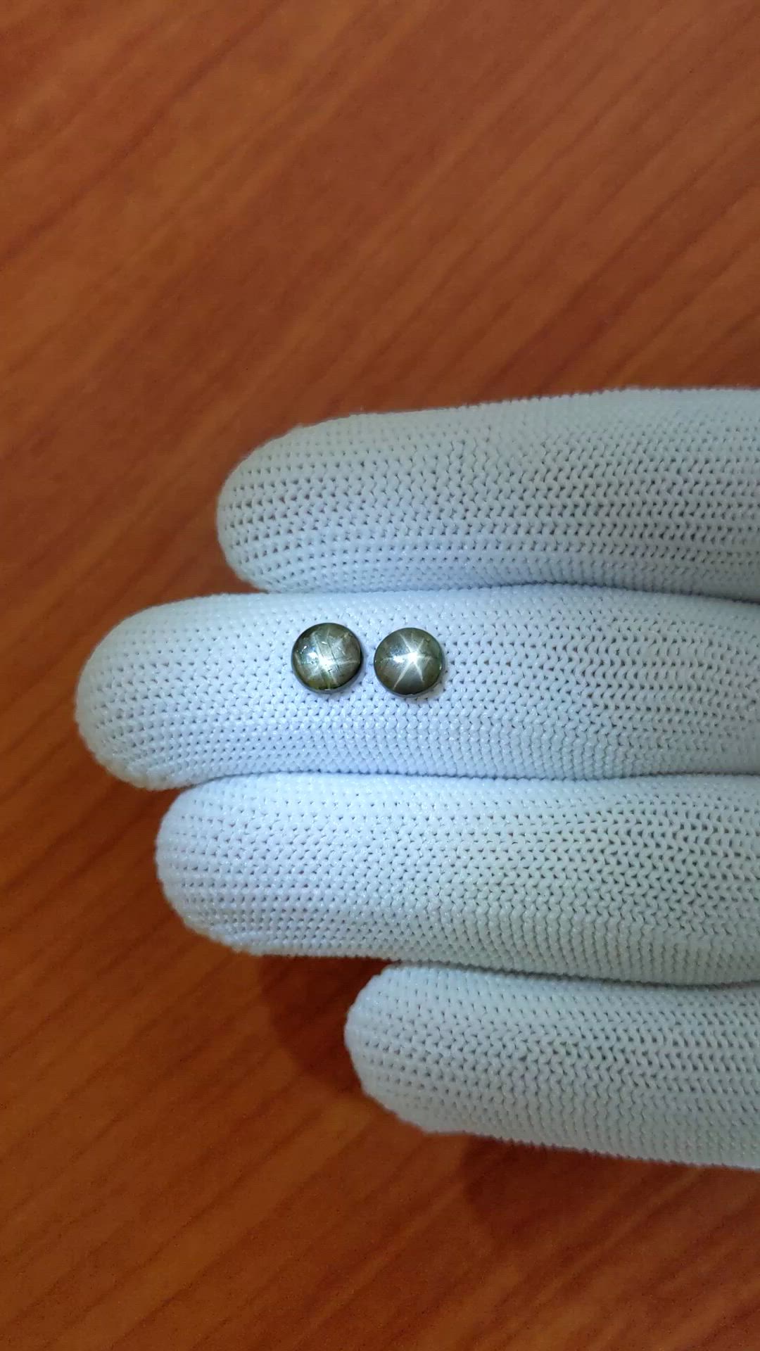 1.74 Ct.Tw.Total Carat Weight Brown Star Sapphire Pair from Ceylon (Sri Lanka) Size Video