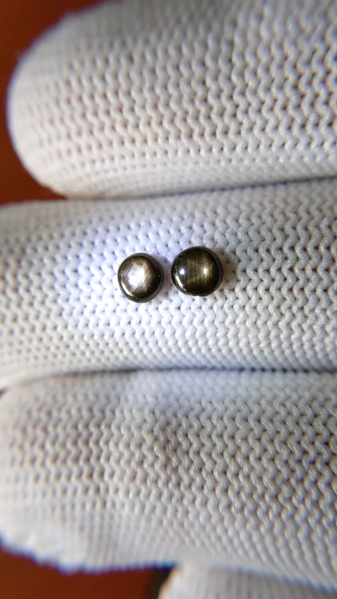 0.84 Ct.Tw.Total Carat Weight Black Star Sapphire Pair from Ceylon (Sri Lanka) Size Video