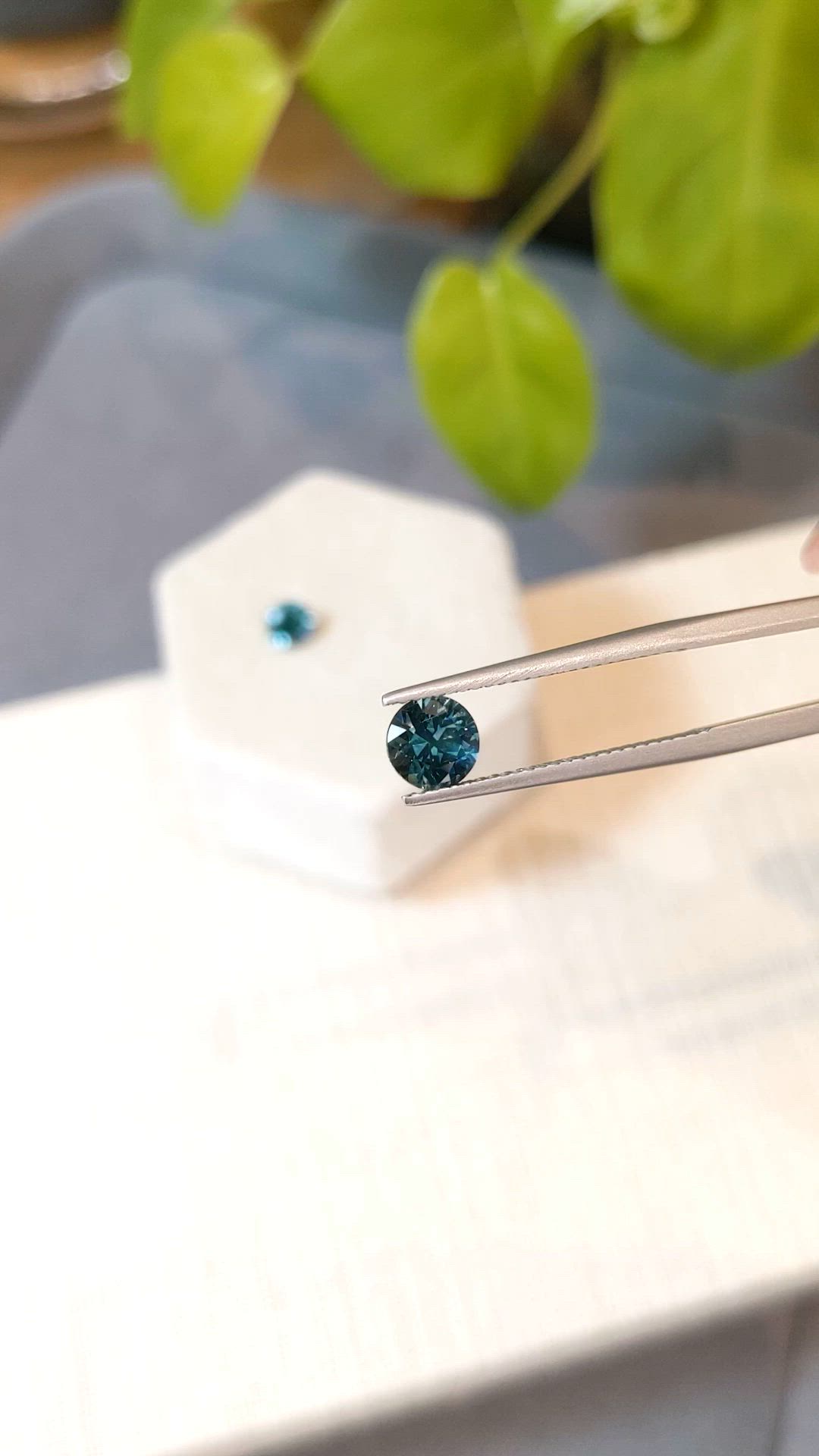 2.16 Ct.Tw.Total Carat Weight Bluish Green Sapphire Pair from Montana Size Video
