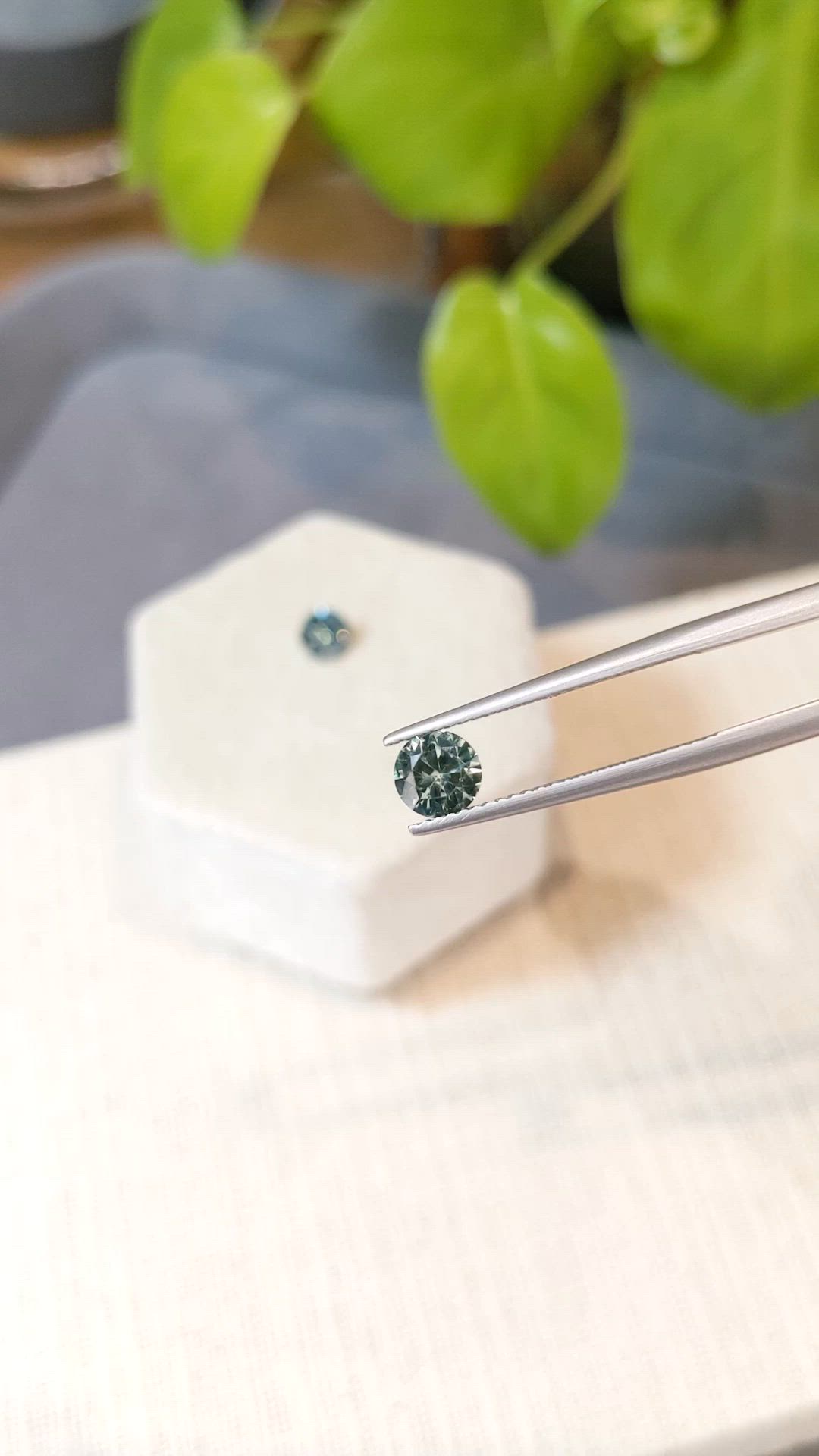 1.43&nbsp;Ct.Tw.Total Carat Weight Bluish Green Sapphire Pair from Montana Size Video