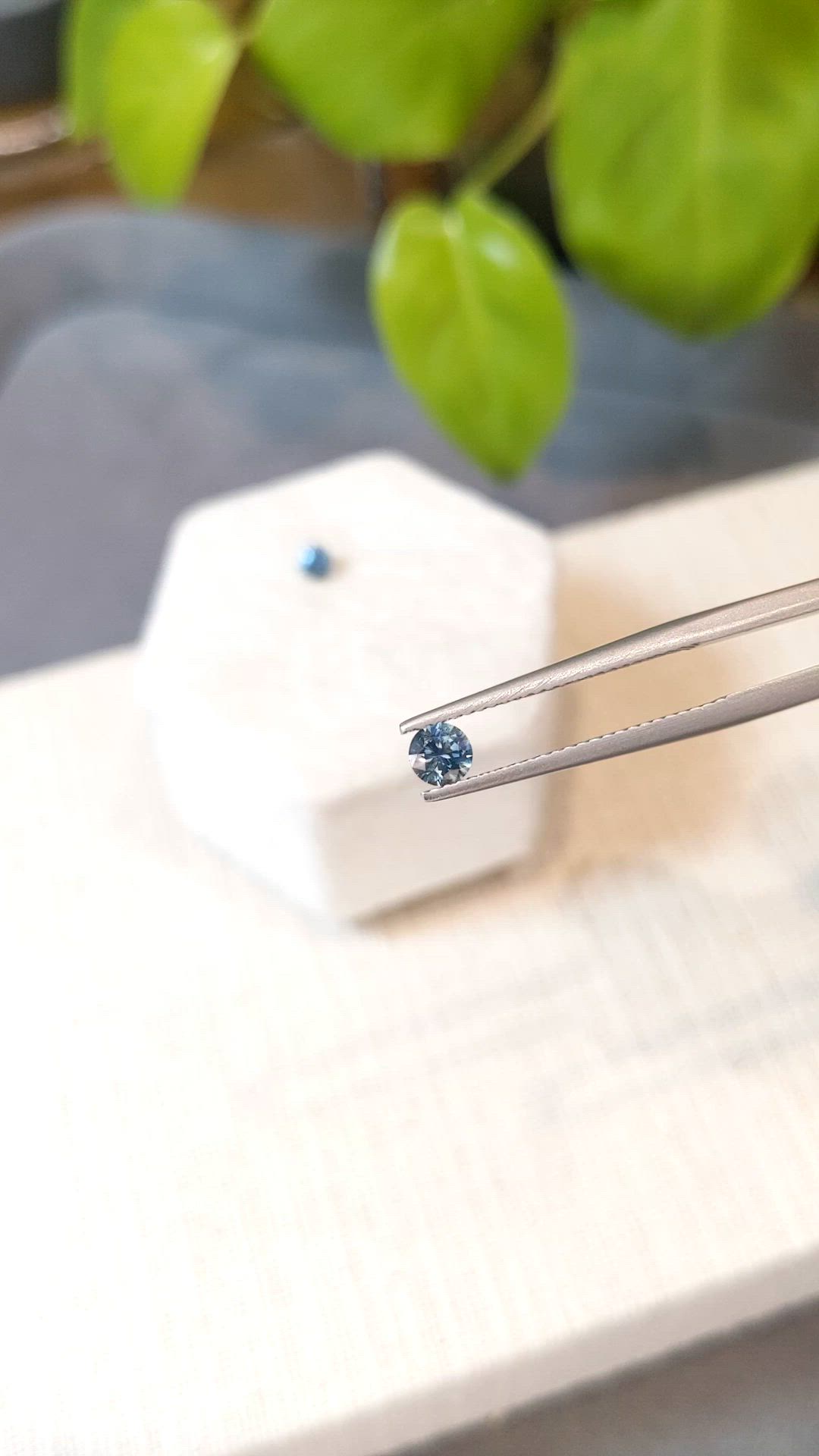 0.63 Ct.Tw.Total Carat Weight Greenish Blue Sapphire Pair from Montana Size Video