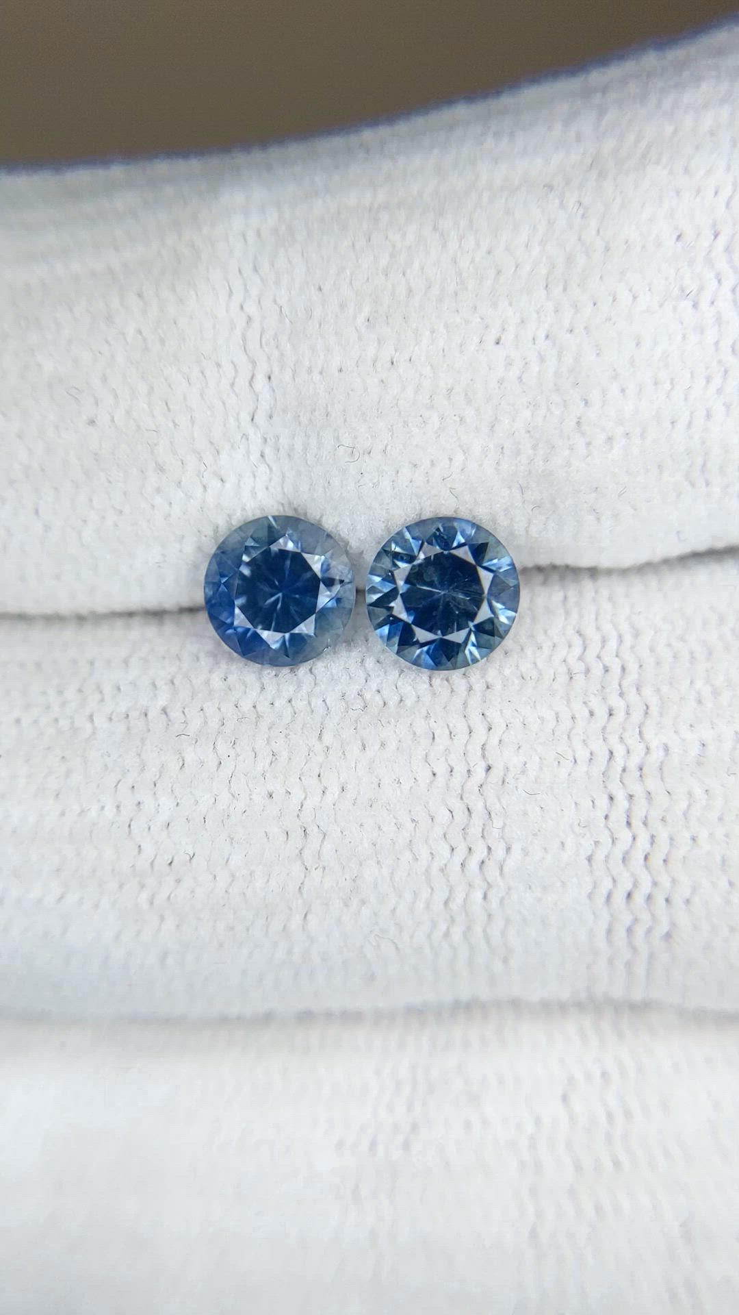 2.03 Ct.Tw.Total Carat Weight Greenish Blue Sapphire Pair from Montana Size Video