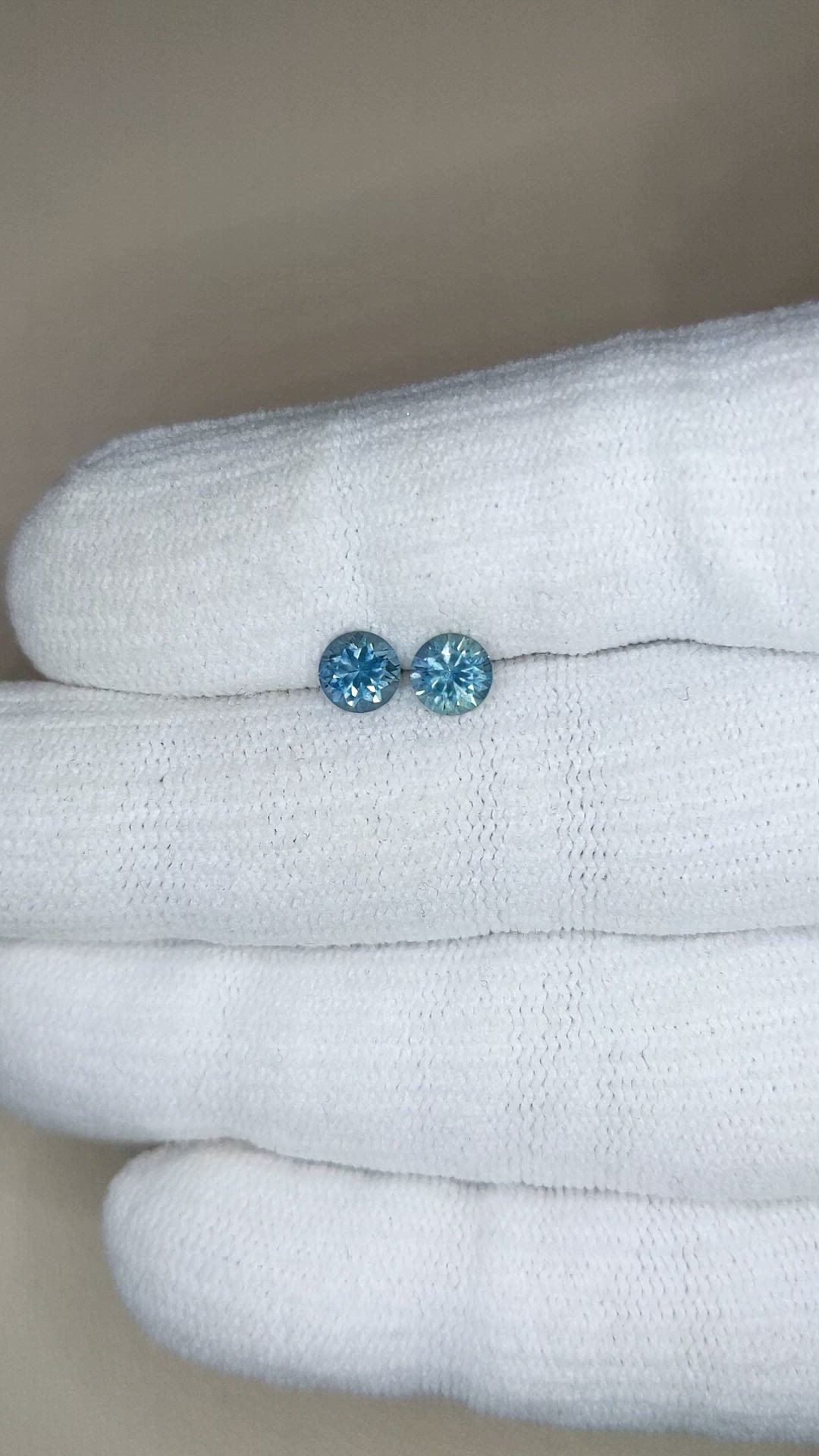 1.24 Ct.Tw.Total Carat Weight Greenish Blue Sapphire Pair from Montana Size Video