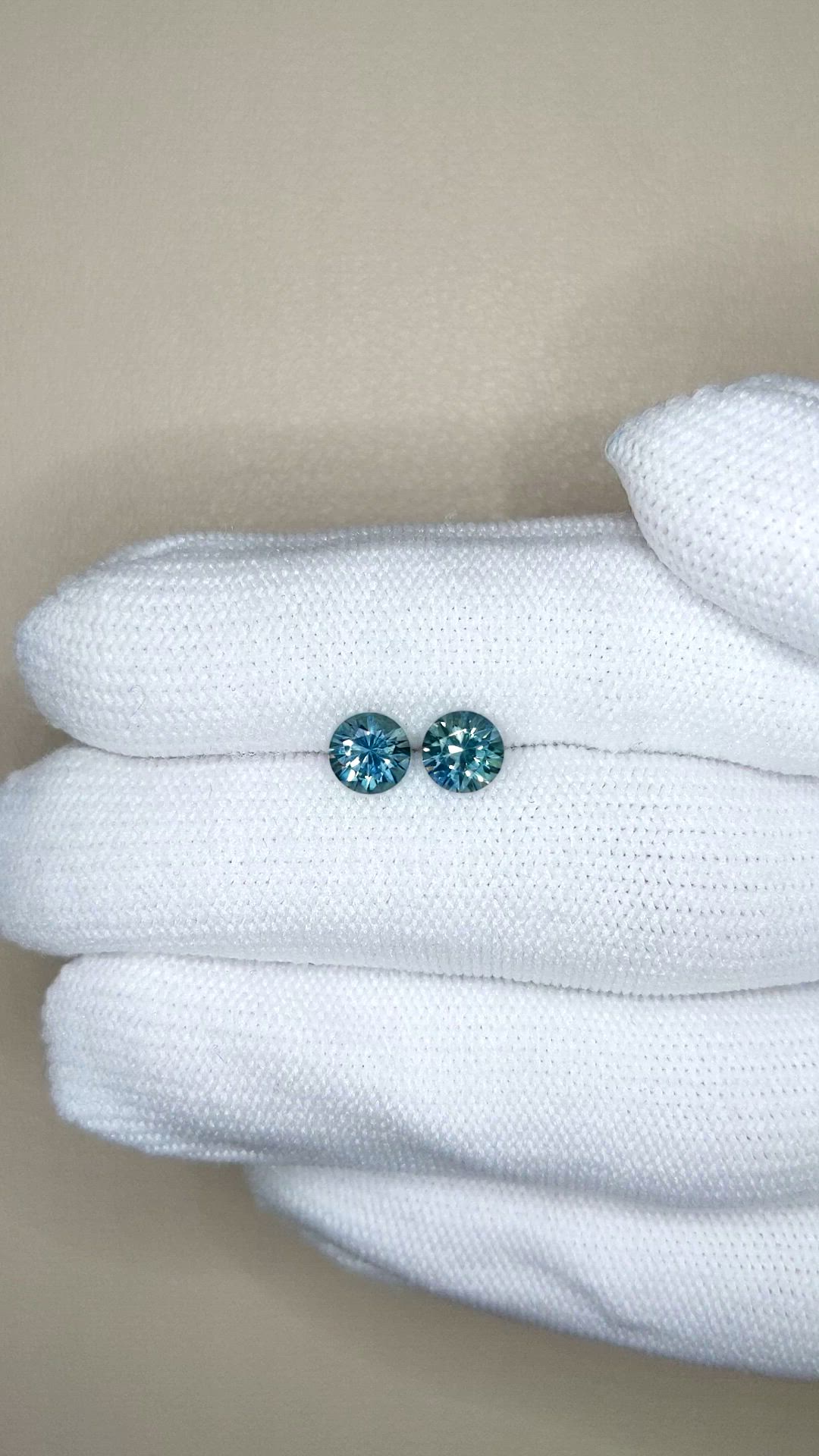 1.52&nbsp;Ct.Tw.Total Carat Weight Greenish Blue Sapphire Pair from Montana Size Video