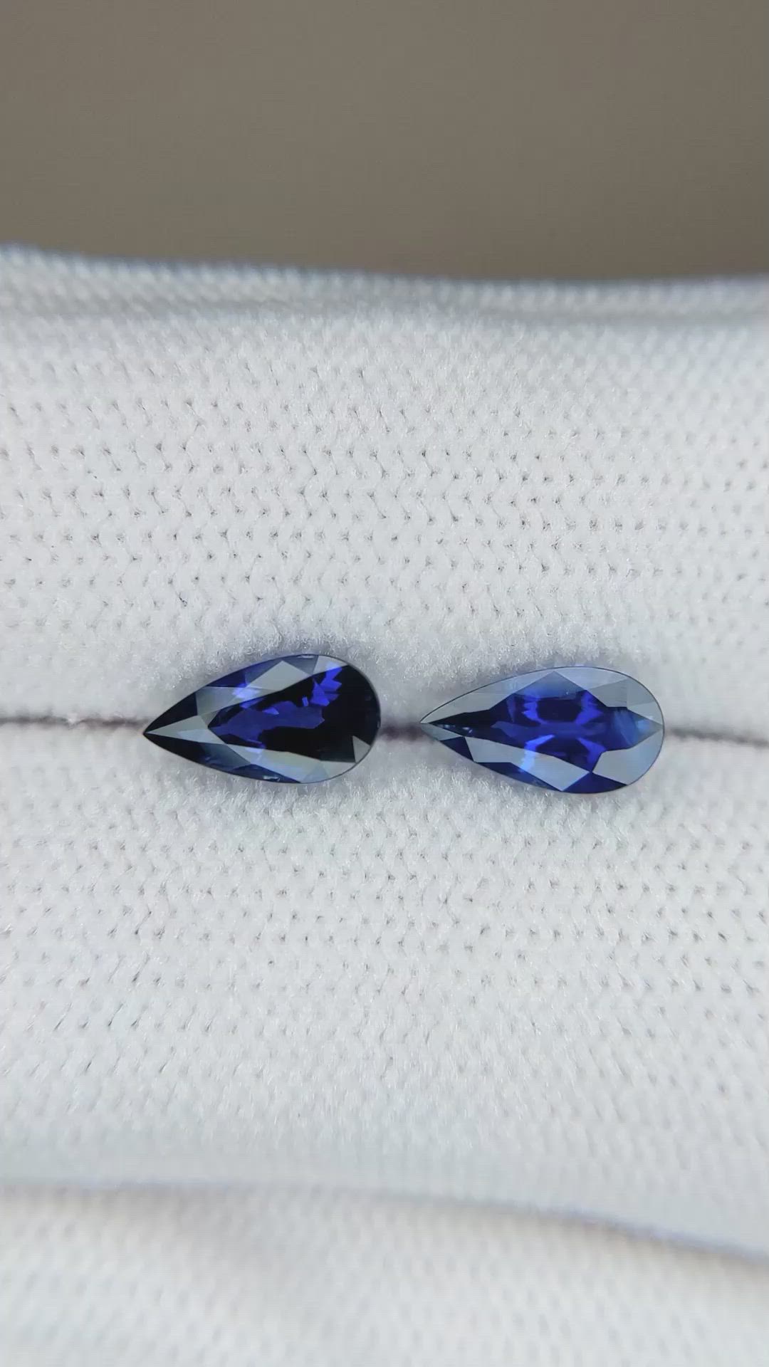 1.82 Ct.Tw.Total Carat Weight Blue Sapphire Pair from Ceylon (Sri Lanka) Size Video