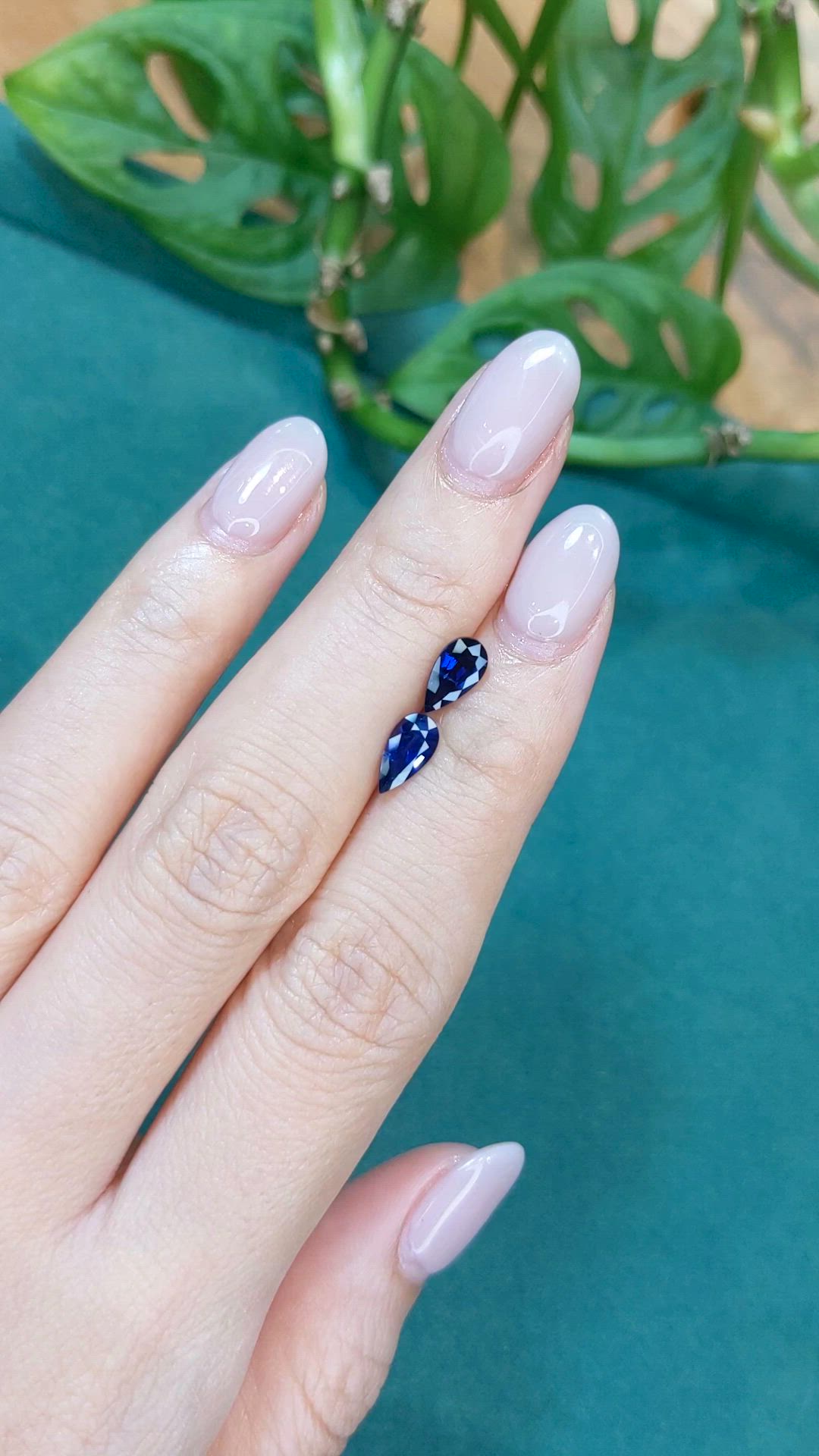 1.82 Ct.Tw.Total Carat Weight Blue Sapphire Pair from Ceylon (Sri Lanka) Size Video