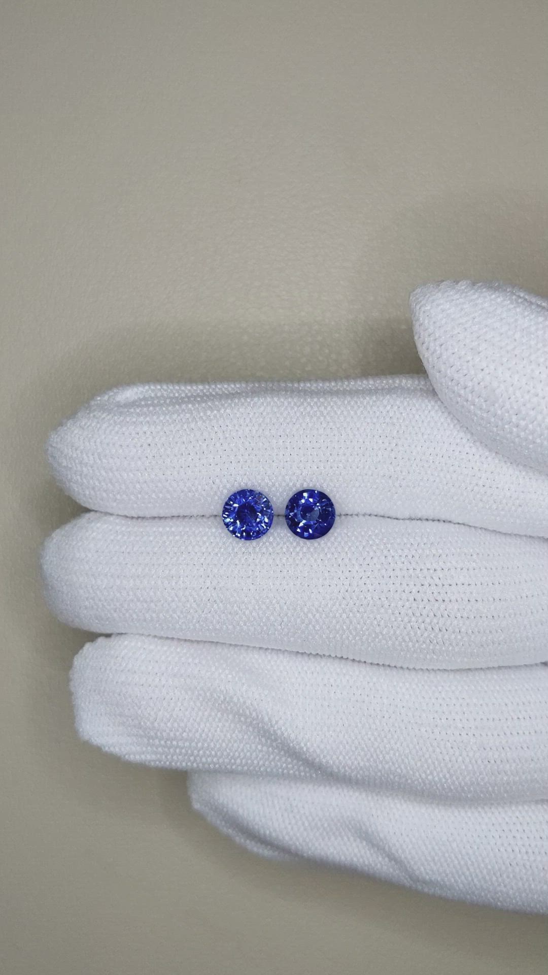 2.29 Ct.Tw.Total Carat Weight Blue Sapphire Pair from Ceylon (Sri Lanka) Size Video