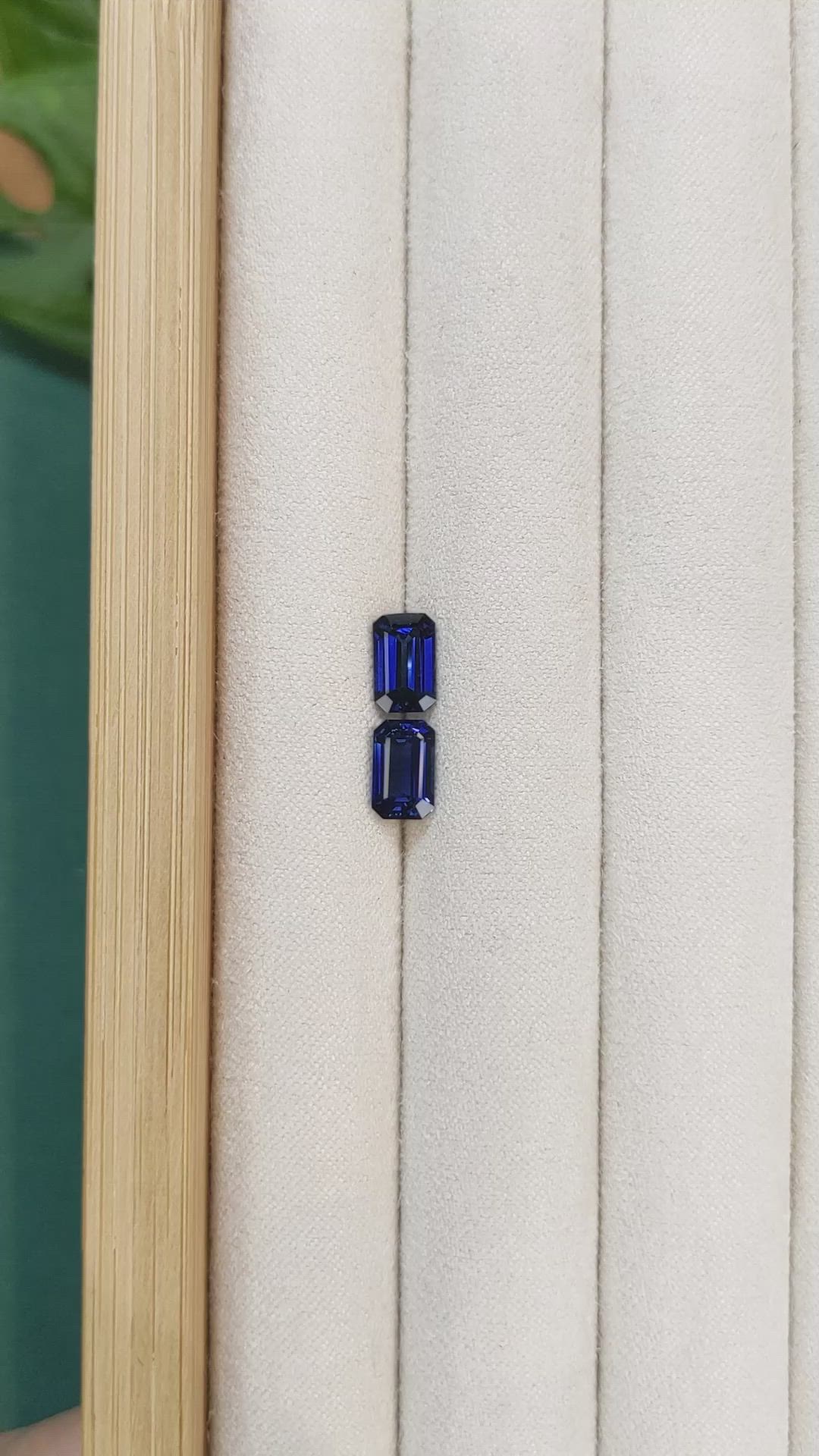 3.13 Ct.Tw.Total Carat Weight Blue Sapphire Pair from Ceylon (Sri Lanka) Size Video