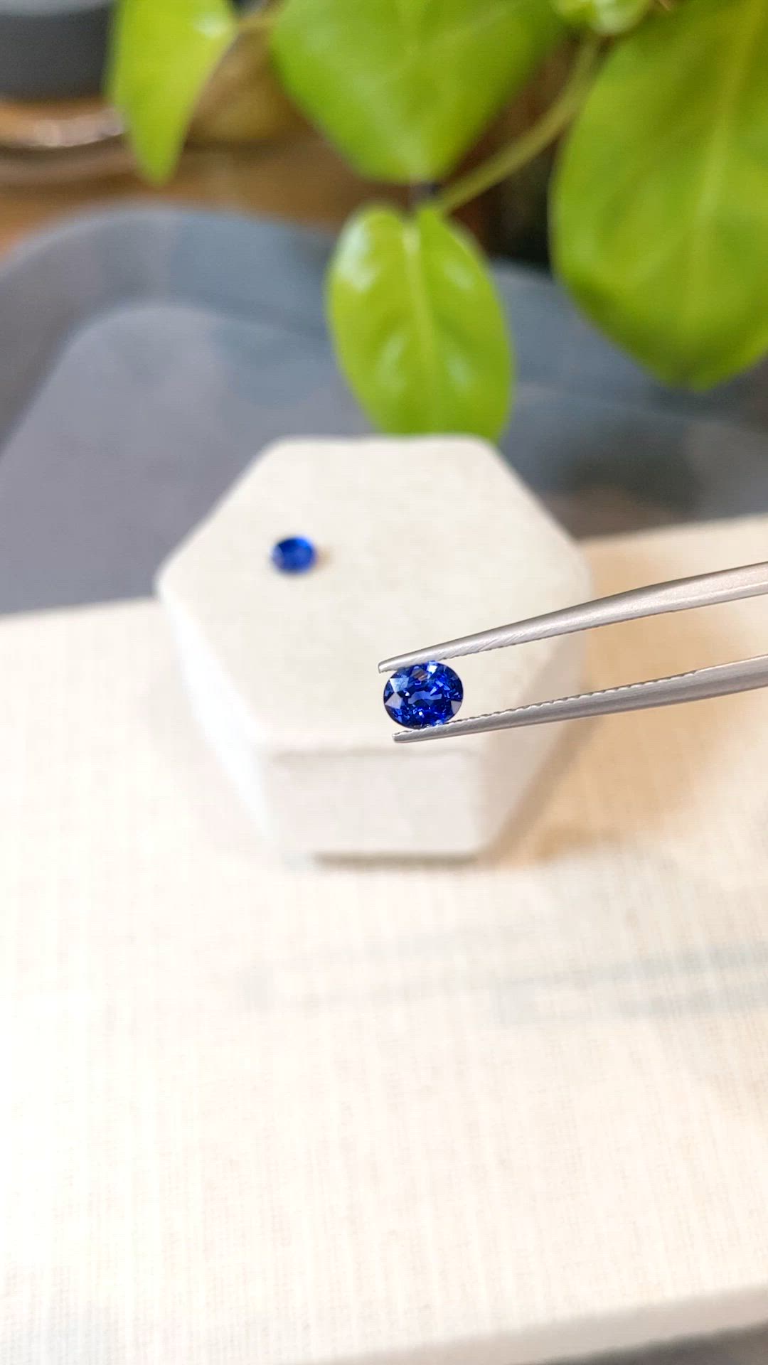 1.35 Ct.Tw.Total Carat Weight Blue Sapphire Pair from Ceylon (Sri Lanka) Size Video