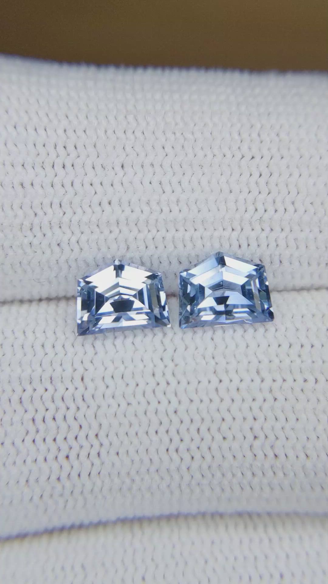 2.57 Ct.Tw.Total Carat Weight Blue Sapphire Pair from Ceylon (Sri Lanka) Size Video