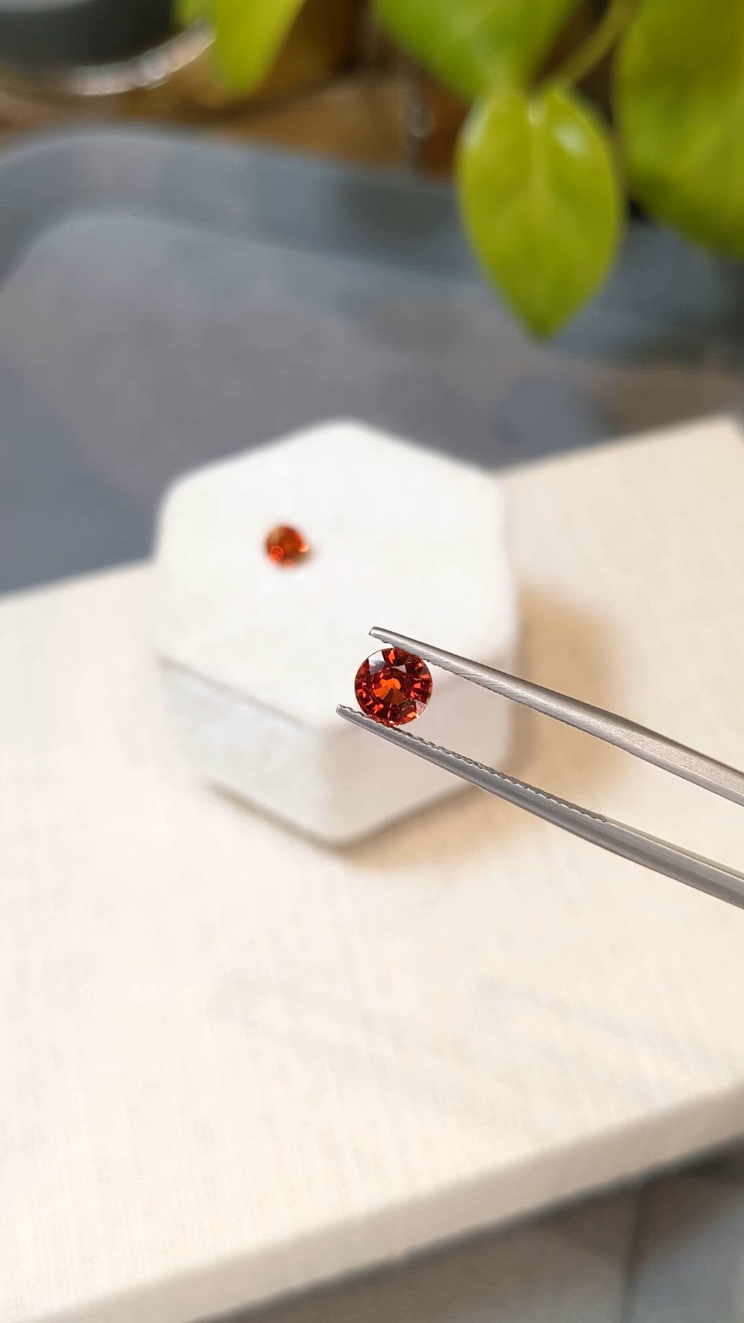 2.15 Ct.Tw.Total Carat Weight Orange Sapphire Pair from Ceylon (Sri Lanka) Size Video