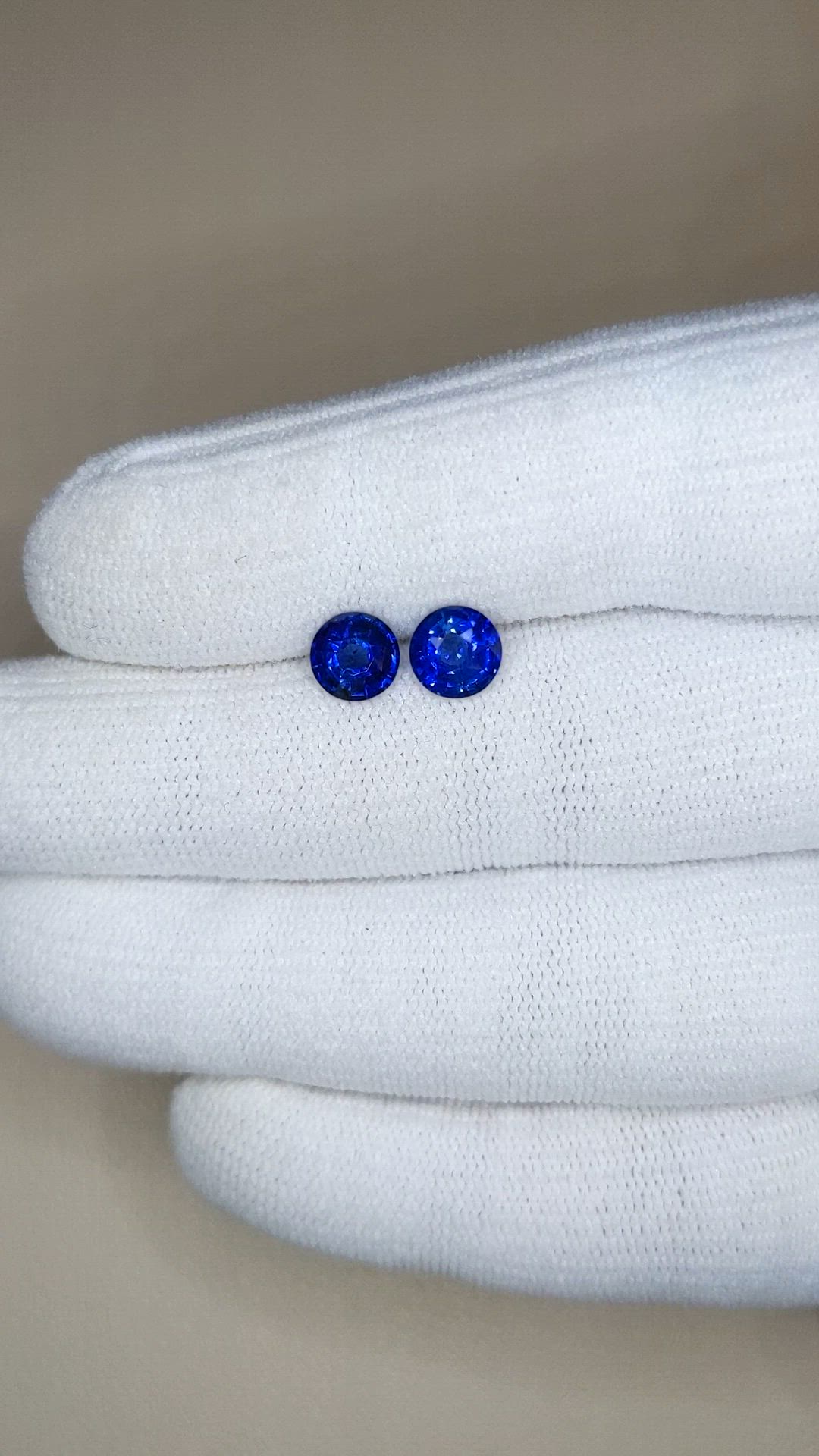 2.08 Ct.Tw.Total Carat Weight Blue Sapphire Pair from Ceylon (Sri Lanka) Size Video