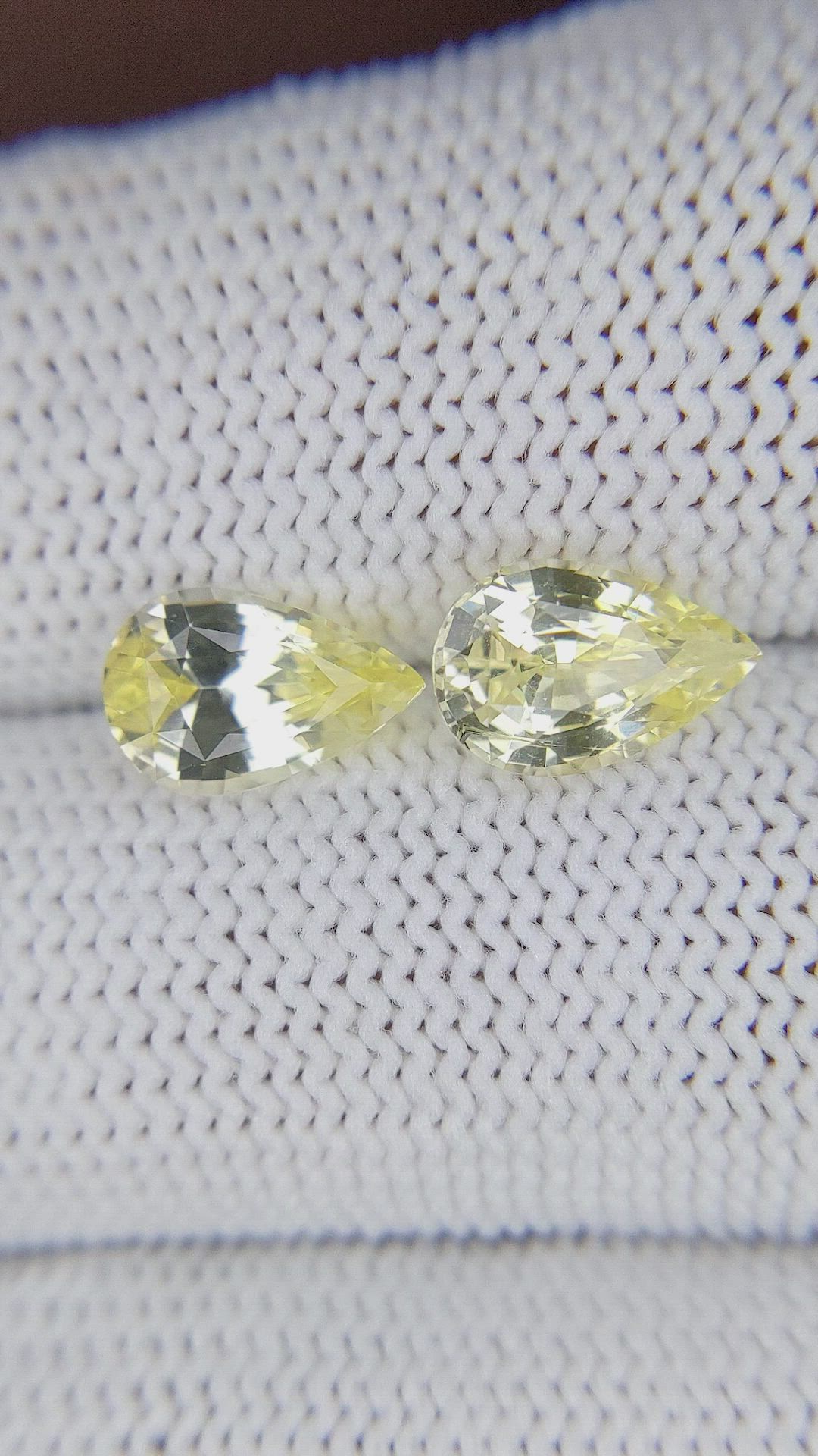 3.68 Ct.Tw.Total Carat Weight Yellow Sapphire Pair from Ceylon (Sri Lanka) Size Video