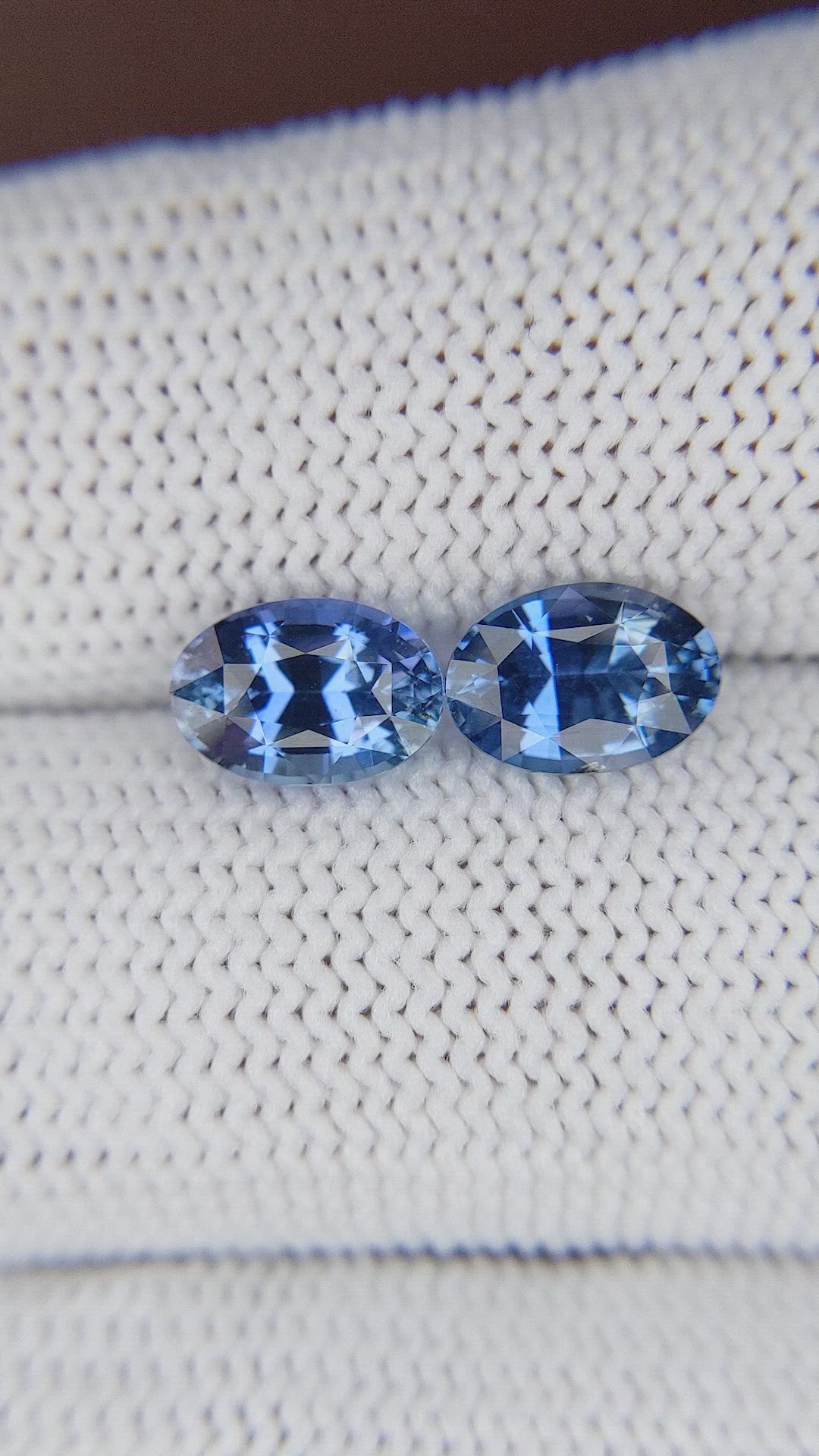 3.11 Ct.Tw.Total Carat Weight Blue Sapphire Pair from Africa Size Video