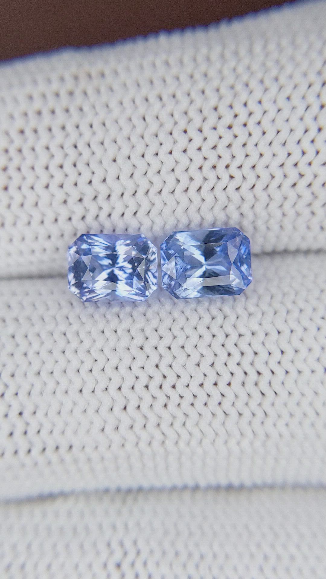 2.73 Ct.Tw.Total Carat Weight Blue Sapphire Pair from Ceylon (Sri Lanka) Size Video