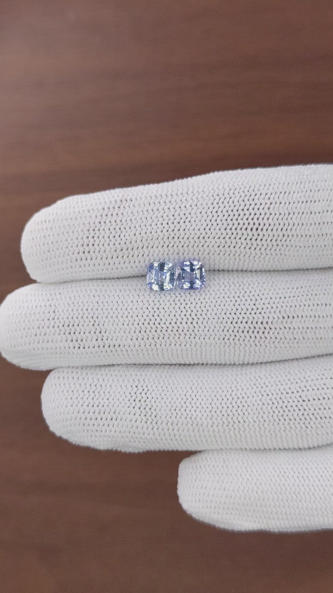 2.04 Ct.Tw.Total Carat Weight Blue Sapphire Pair from Ceylon (Sri Lanka) Size Video