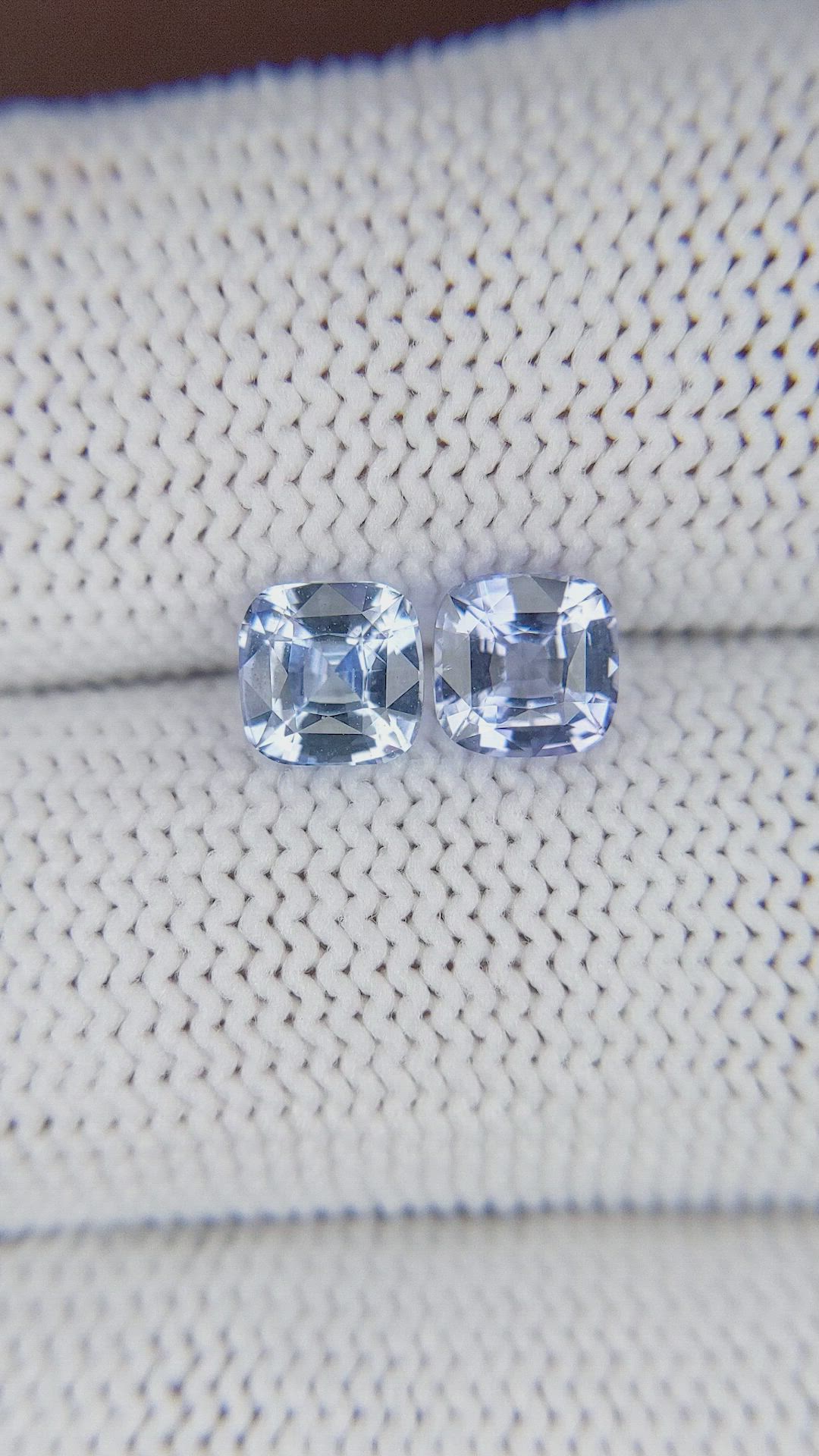 2.04 Ct.Tw.Total Carat Weight Blue Sapphire Pair from Ceylon (Sri Lanka) Size Video