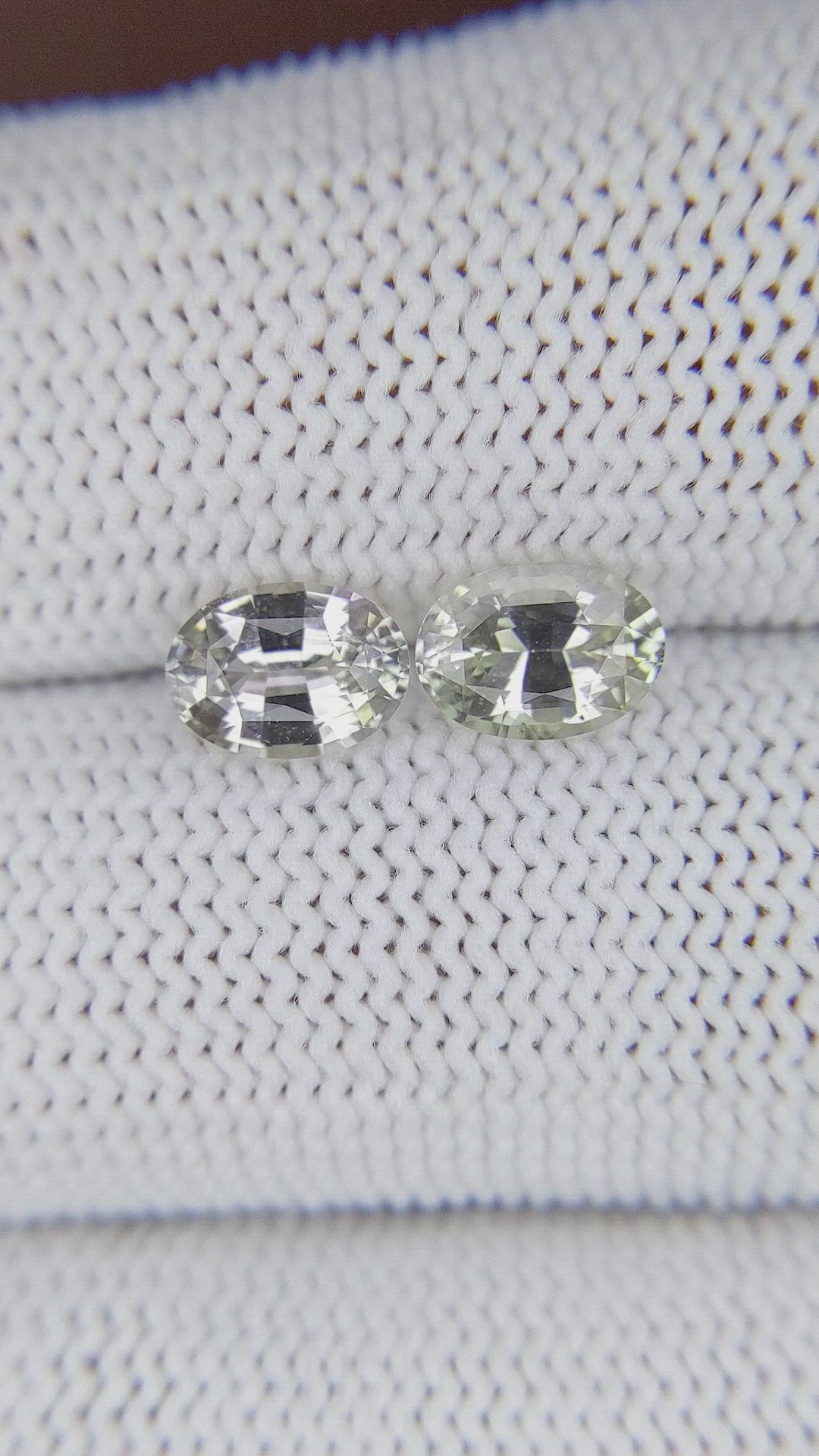 2.24 Ct.Tw.Total Carat Weight Yellowish Green Sapphire Pair from Africa Size Video