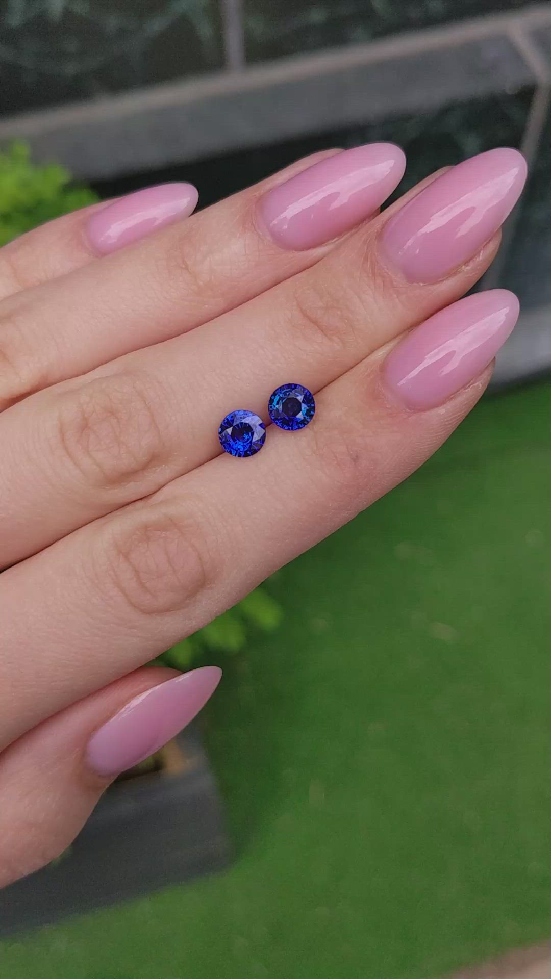 2.18 Ct.Tw.Total Carat Weight Blue Sapphire Pair from Ceylon (Sri Lanka) Size Video