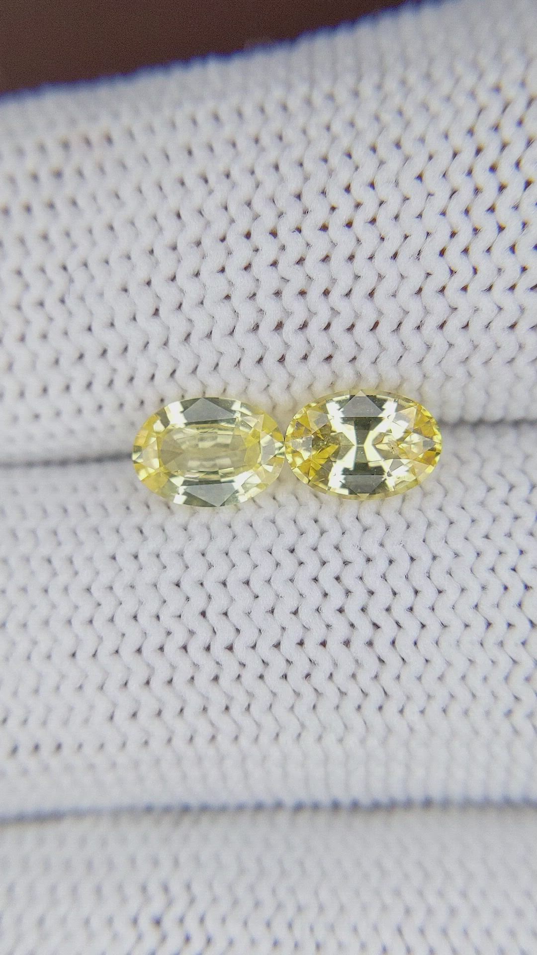 1.60 Ct.Tw.Total Carat Weight Yellow Sapphire Pair from Ceylon (Sri Lanka) Size Video