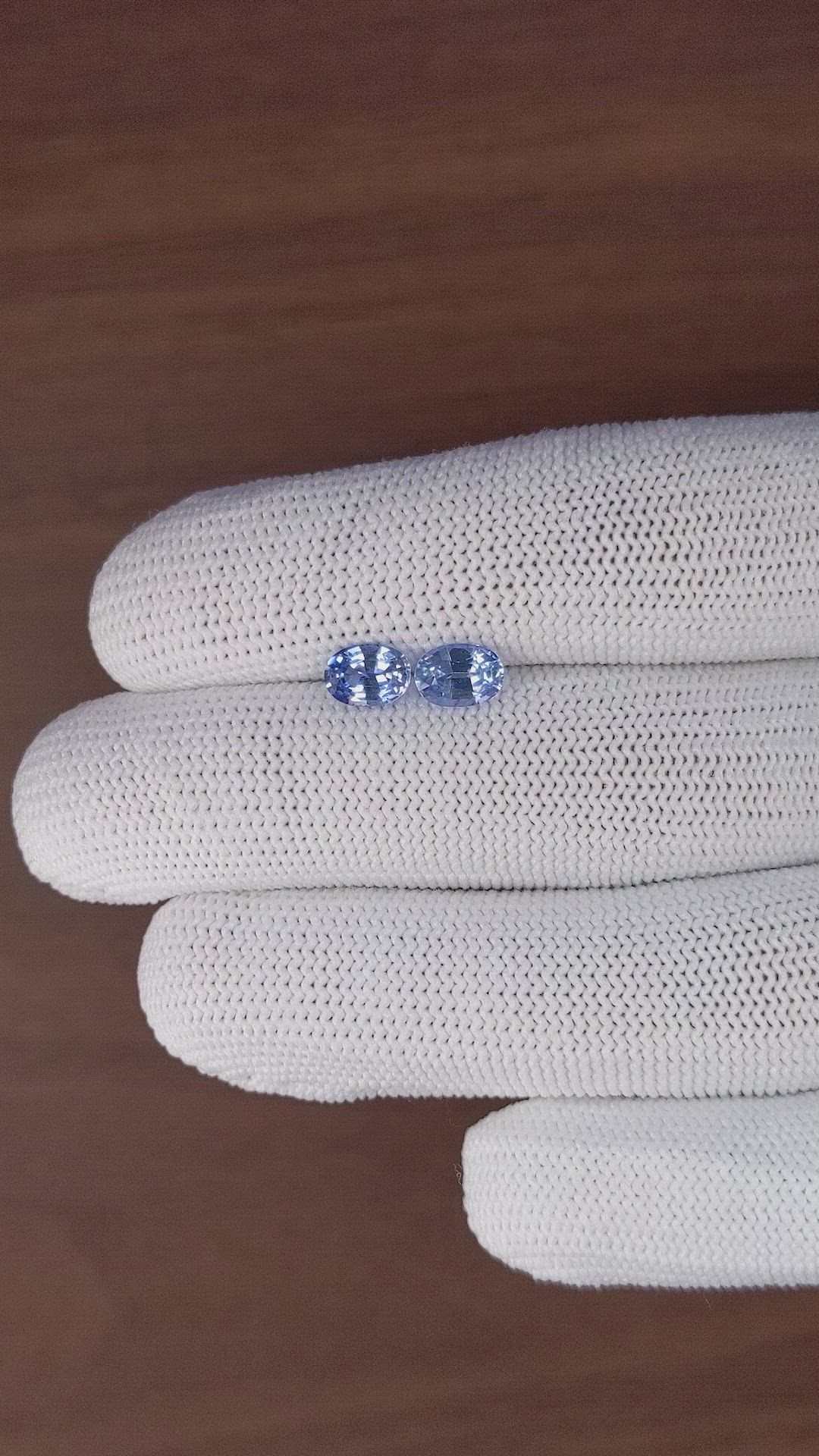 2.14 Ct.Tw.Total Carat Weight Blue Sapphire Pair from Ceylon (Sri Lanka) Size Video