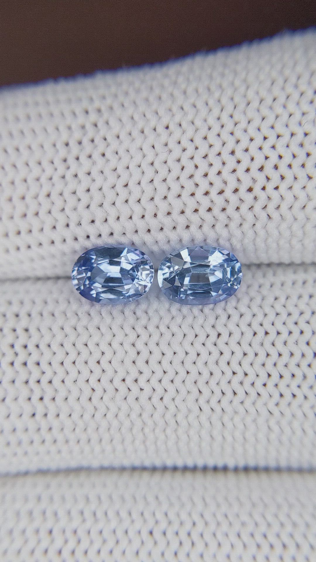 2.14 Ct.Tw.Total Carat Weight Blue Sapphire Pair from Ceylon (Sri Lanka) Size Video