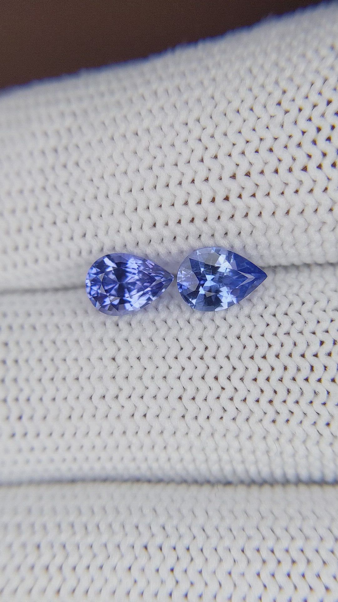 1.68 Ct.Tw.Total Carat Weight Blue Sapphire Pair from Ceylon (Sri Lanka) Size Video