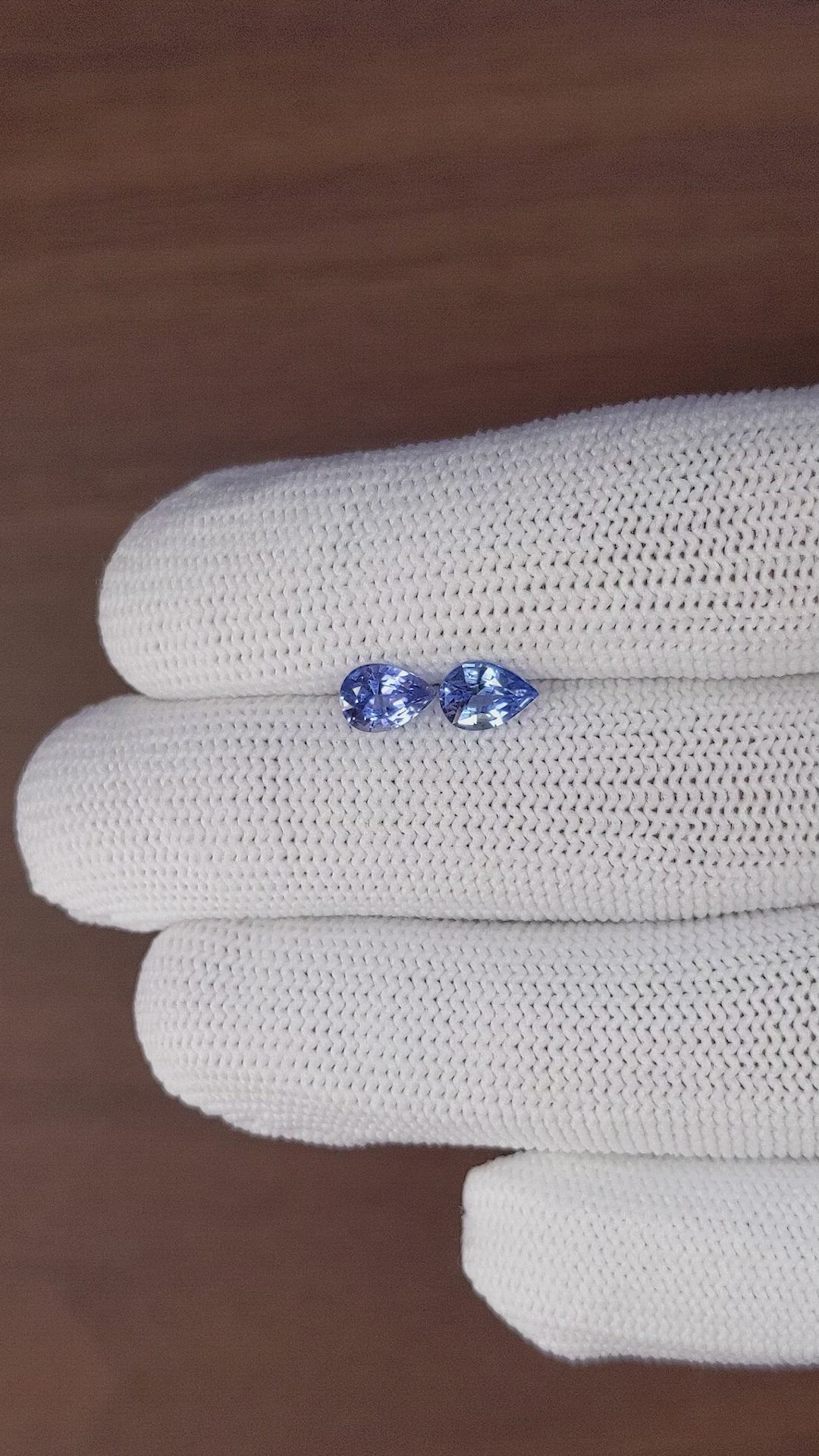 1.68 Ct.Tw.Total Carat Weight Blue Sapphire Pair from Ceylon (Sri Lanka) Size Video